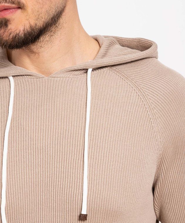Brunello Cucinelli o1w1db10425 Cashmere Hoodie in Beige Size US S / EU 44-46 / 1 - 4 Thumbnail