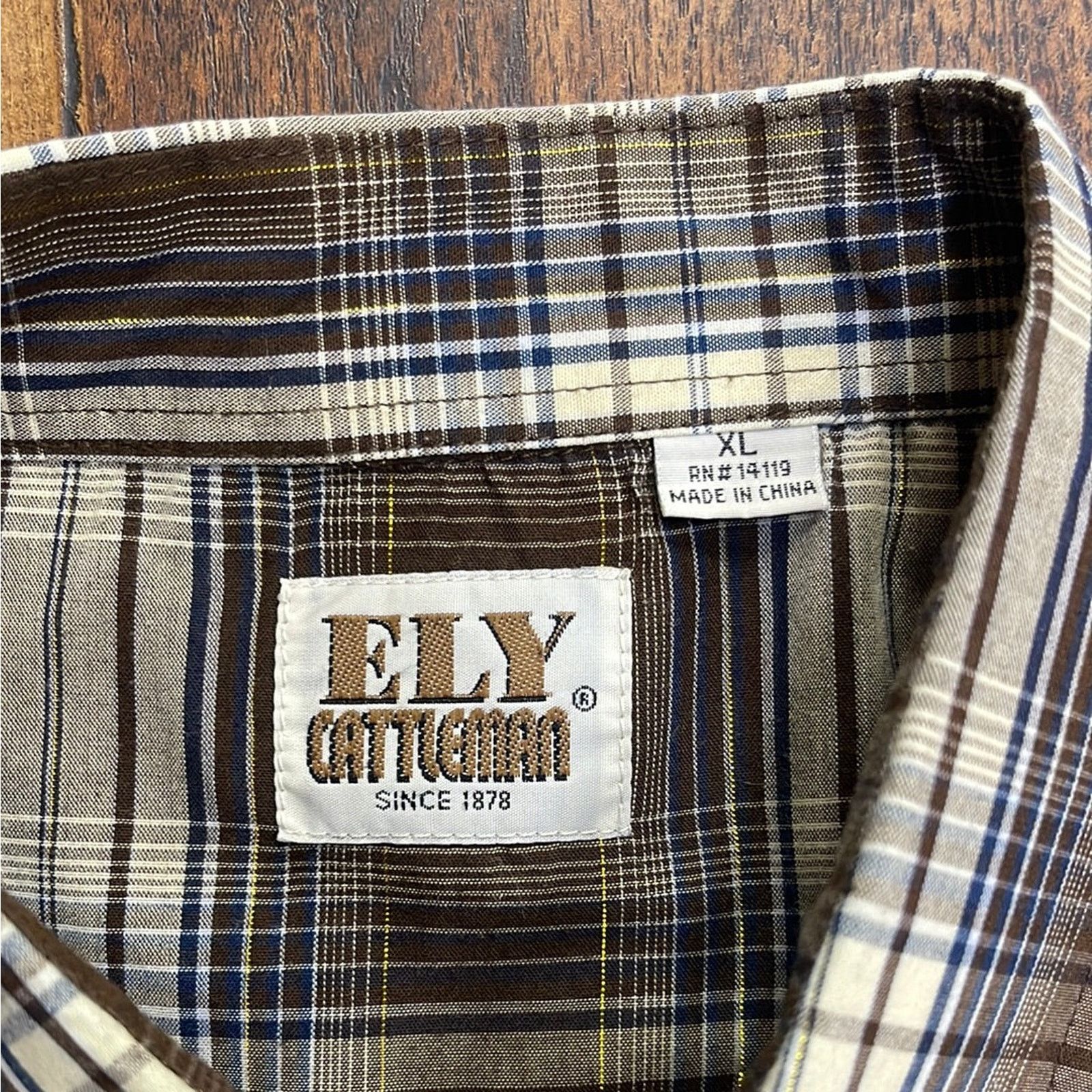 Vintage Ely Cattleman Western Pearl Snaps Cowboy Work Shirt XL Size US XL / EU 56 / 4 - 3 Thumbnail