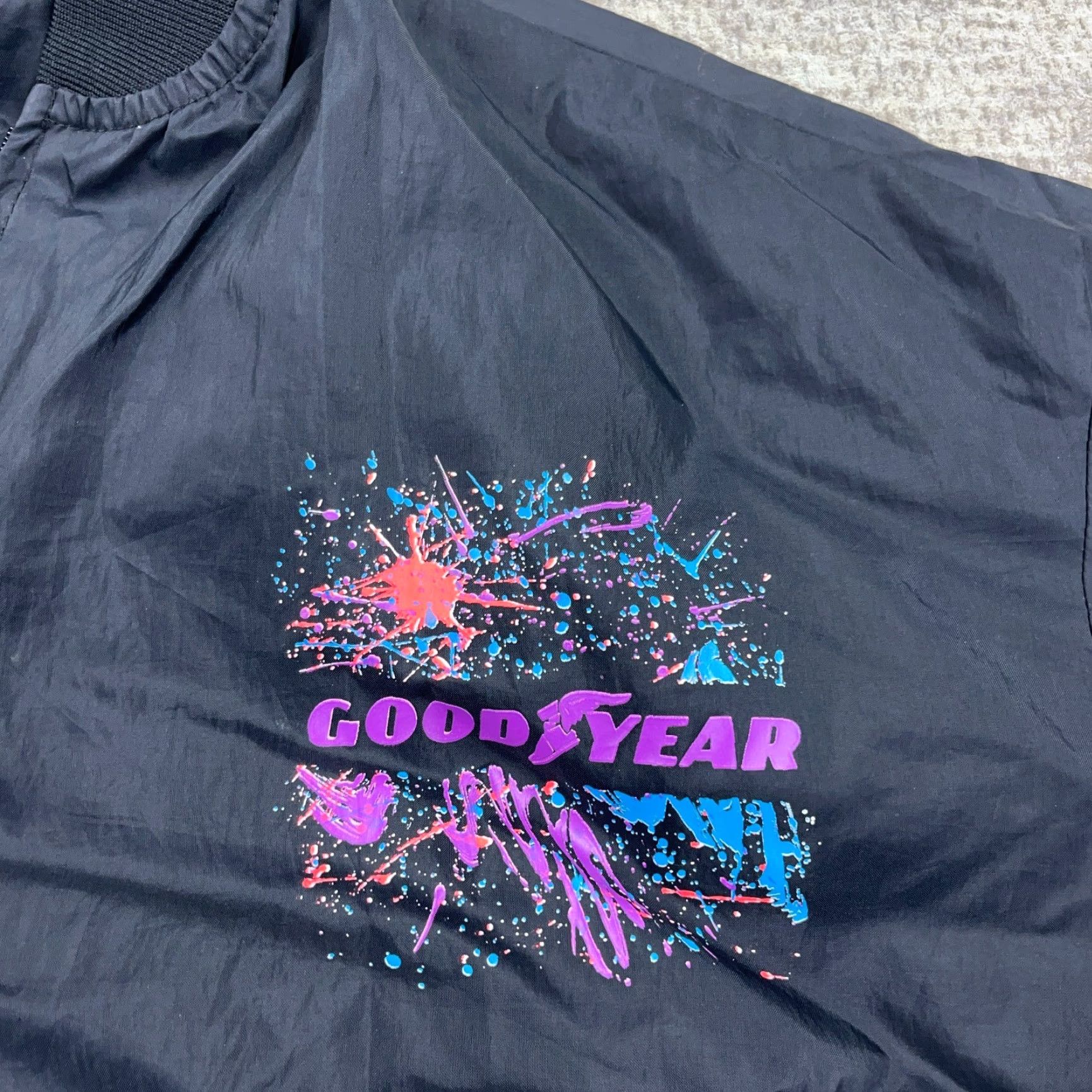 Vintage VINTAGE Goodyear Jackets? | Goodyear Jacket Black Nylon Bomber XL Men Unlined 80s 90s Wind Casual Hip Hop Retro USAA Size US XL / EU 56 / 4 - 5 Thumbnail
