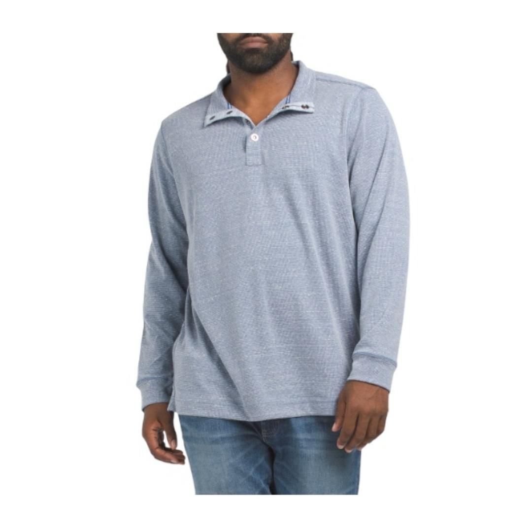 Tommy Bahama Tommy Bahama Mens Blue Big And Tall Half Snap Mock Neck Swea Size US XXL / EU 58 / 5 - 1 Thumbnail