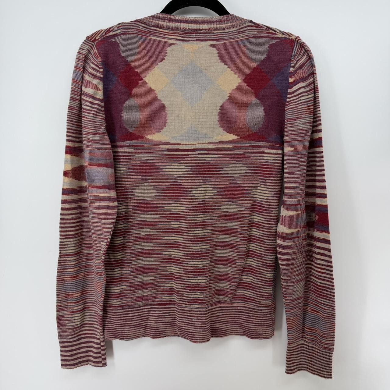 Missoni Missoni V-neck Argyle Multicolor Zig Zag Stripe Sweater Size XL / US 12-14 / IT 48-50 - 8 Thumbnail