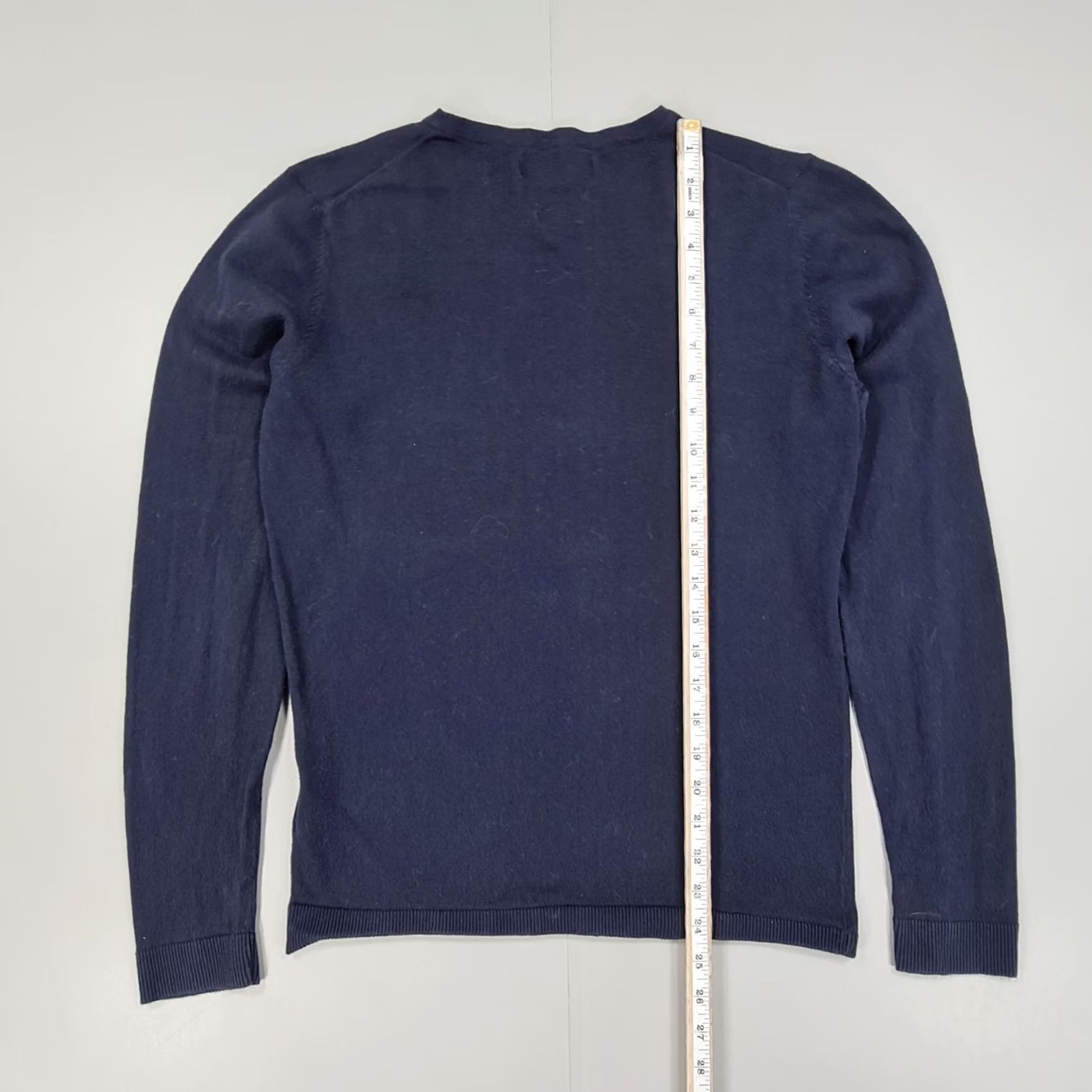Jack & Jones JACK & JONES Jumper Mens Navy Blue Small V-Neck Long Sleeve Knit Pullover Cotton Cashmere Size US S / EU 44-46 / 1 - 6 Thumbnail