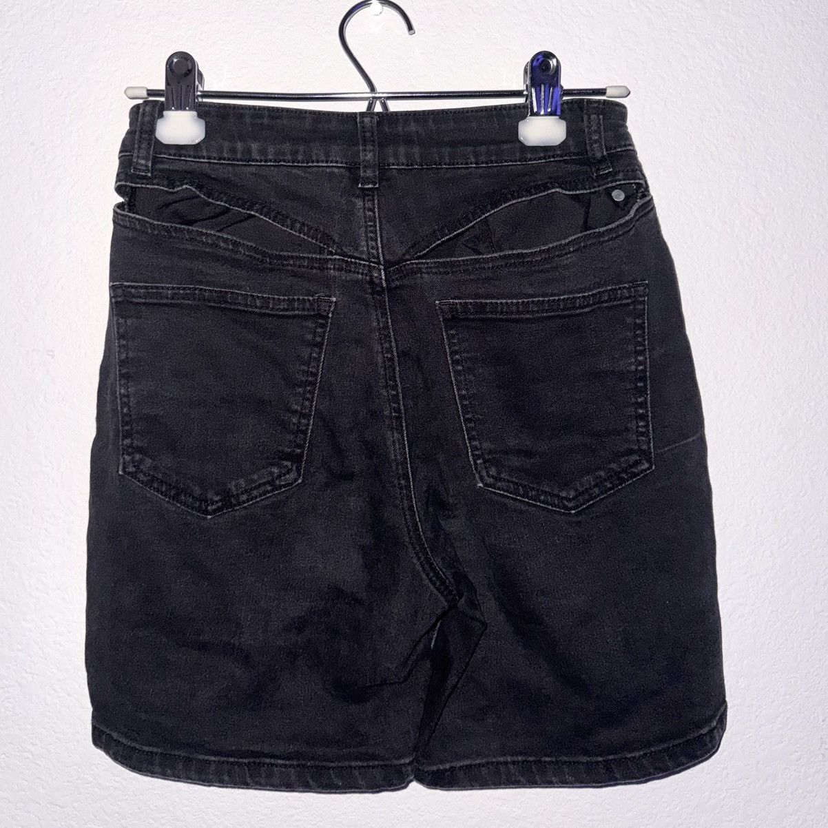 Other Gothic Sexy Cut Out Black Denim Shorts By Adika Summer Size 26" / US 2 / IT 38 - 1 Thumbnail