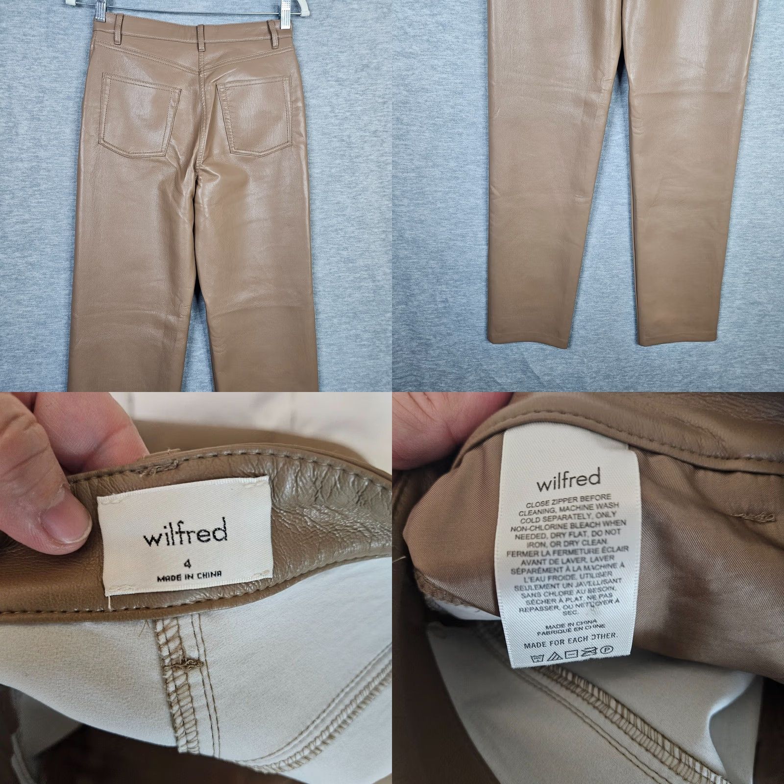 Vintage Wilfred Pant Women’s Straight Leg Camel Zip Fly Pockets Size 4 Pant Adults Beige Collection 4 Calico? Size 27" / US 4 / IT 40 - 8 Thumbnail