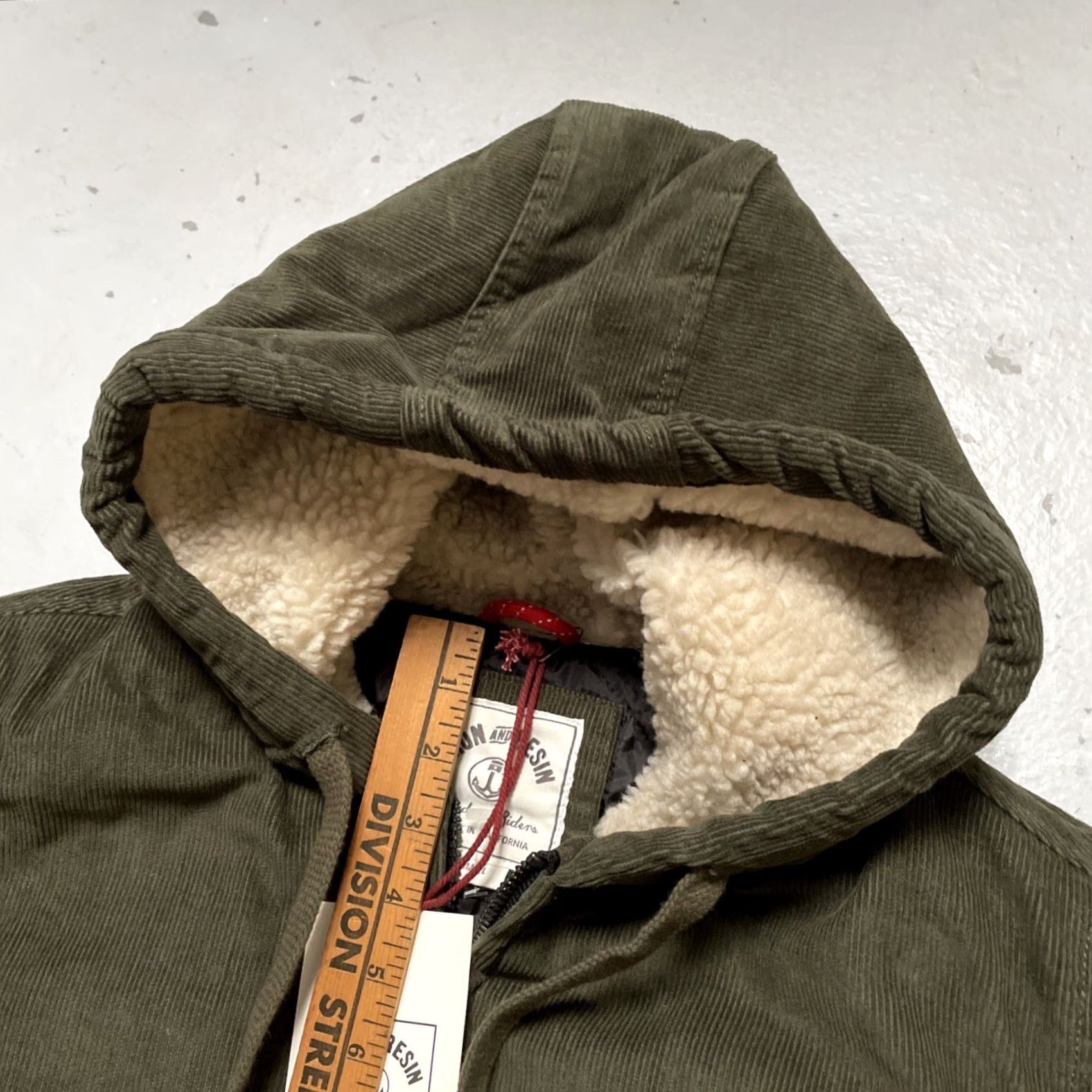 Vintage Iron & Resin Bunker Corduroy Hoodie Parka Workwear Biker Riding Jacket NWT S Size US S / EU 44-46 / 1 - 4 Thumbnail