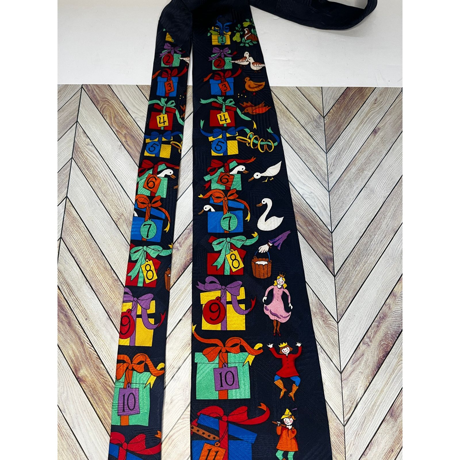Other Vintage Jones for Men The 12 Days of Christmas Neck Tie Navy Size ONE SIZE - 3 Thumbnail