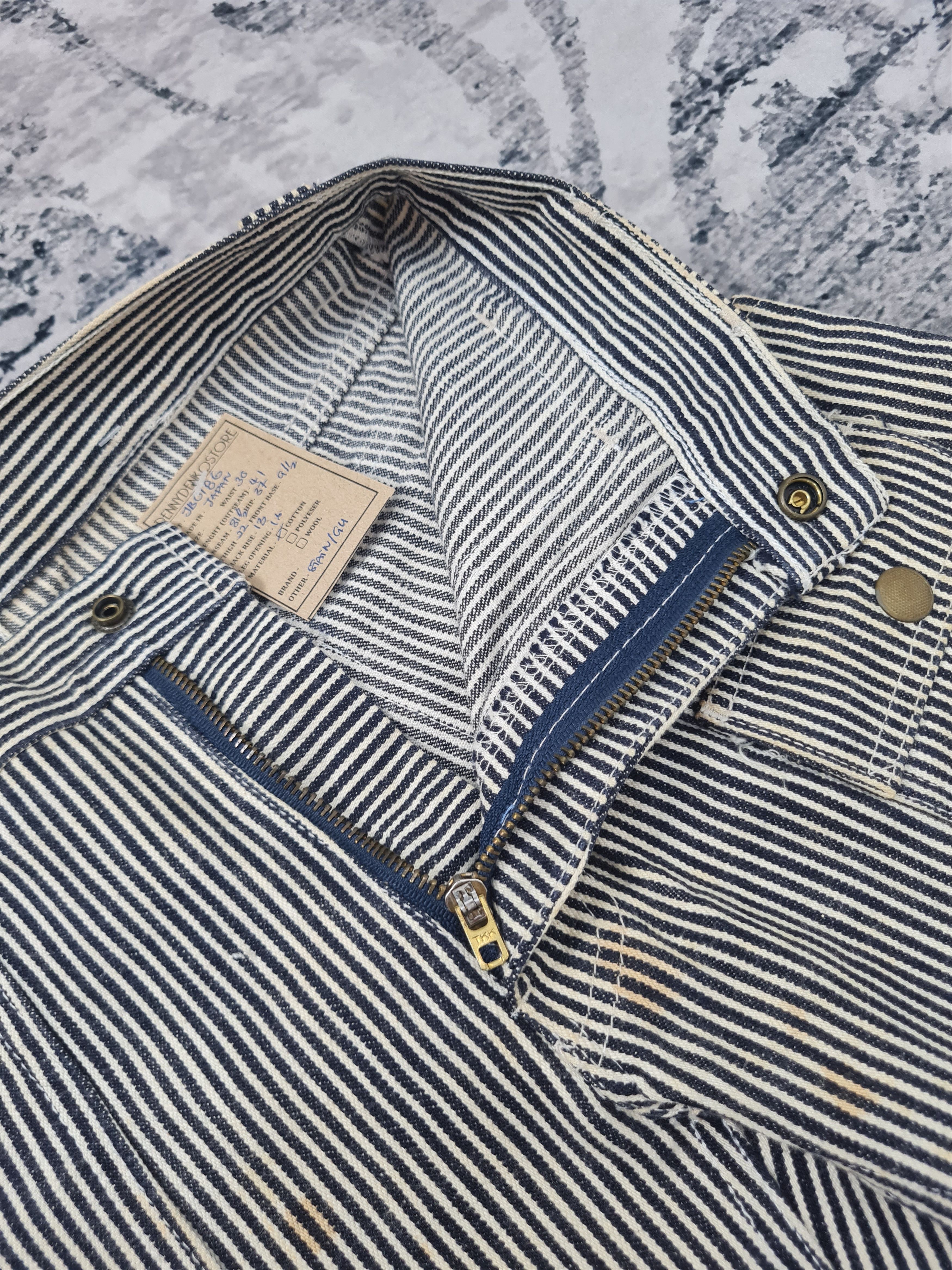 Japanese Brand Japanese Brand Bush Striped Workwear Pants 30x31.5 JB0186 Size US 30 / EU 46 - 13 Thumbnail