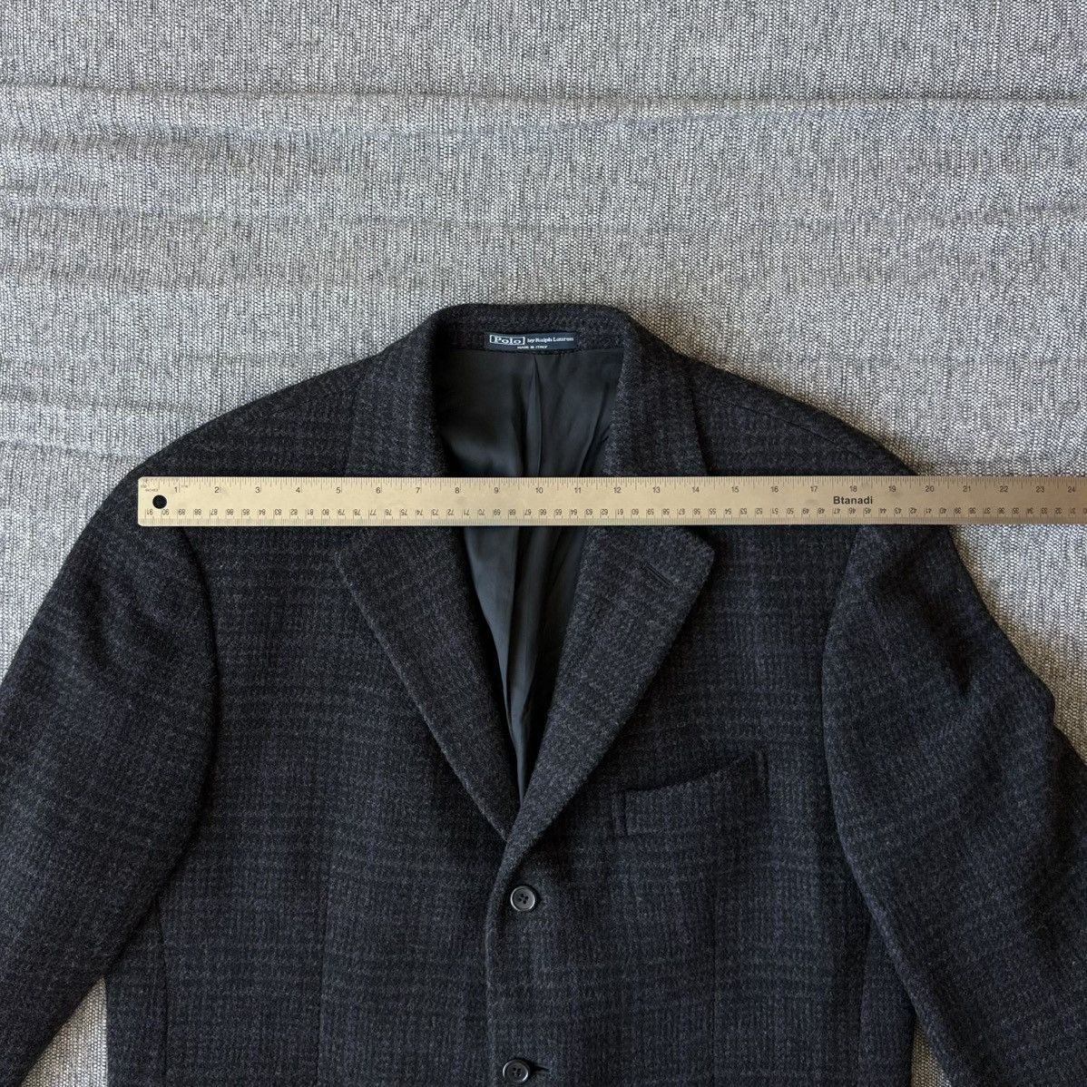 Polo Ralph Lauren Cashmere Wool Blend Windowpane Blazer Corneliani Charcoal Size 42L - 17 Thumbnail