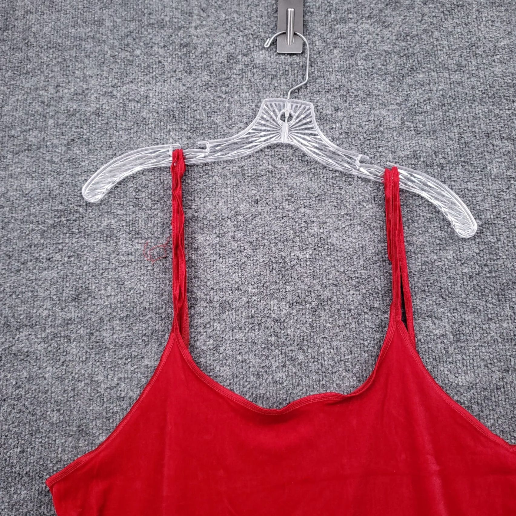 Vintage Cinema Etoile Slip Dress Womens L Red Velvet Chemise Nightgown Lingerie Slip Dress Size L / US 10 / IT 46 - 4 Thumbnail