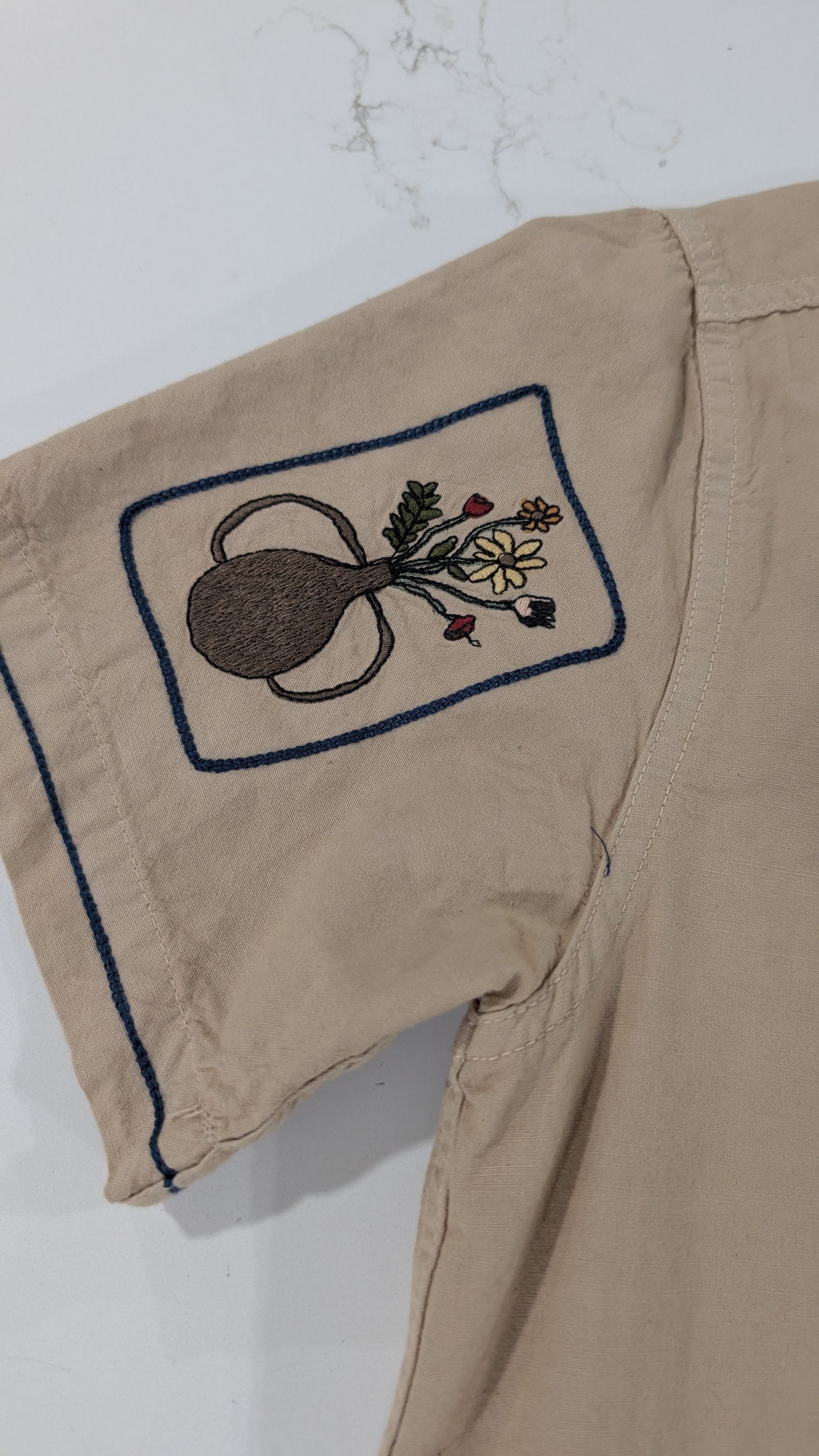 Samuel Zelig Box Camp Shirt Embroidered Art