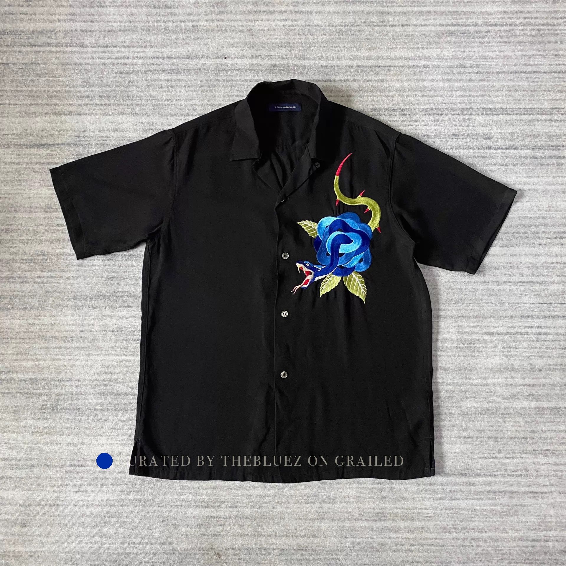 Undercover Black Hawaiian Shirt with Unique Embroidery Size US M / EU 48-50 / 2 - 1 Thumbnail