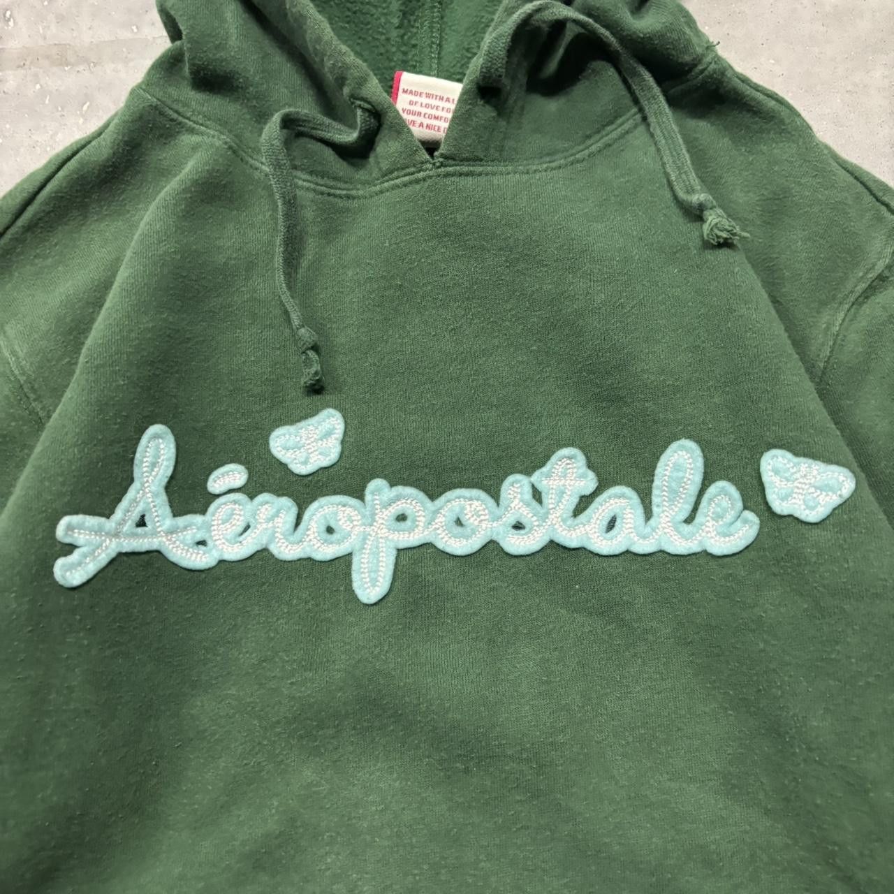 Aeropostale × Vintage Crazy Vintage Y2K/2000s Cute Green Aeropostale Hoodie! Size M / US 6-8 / IT 42-44 - 5 Thumbnail