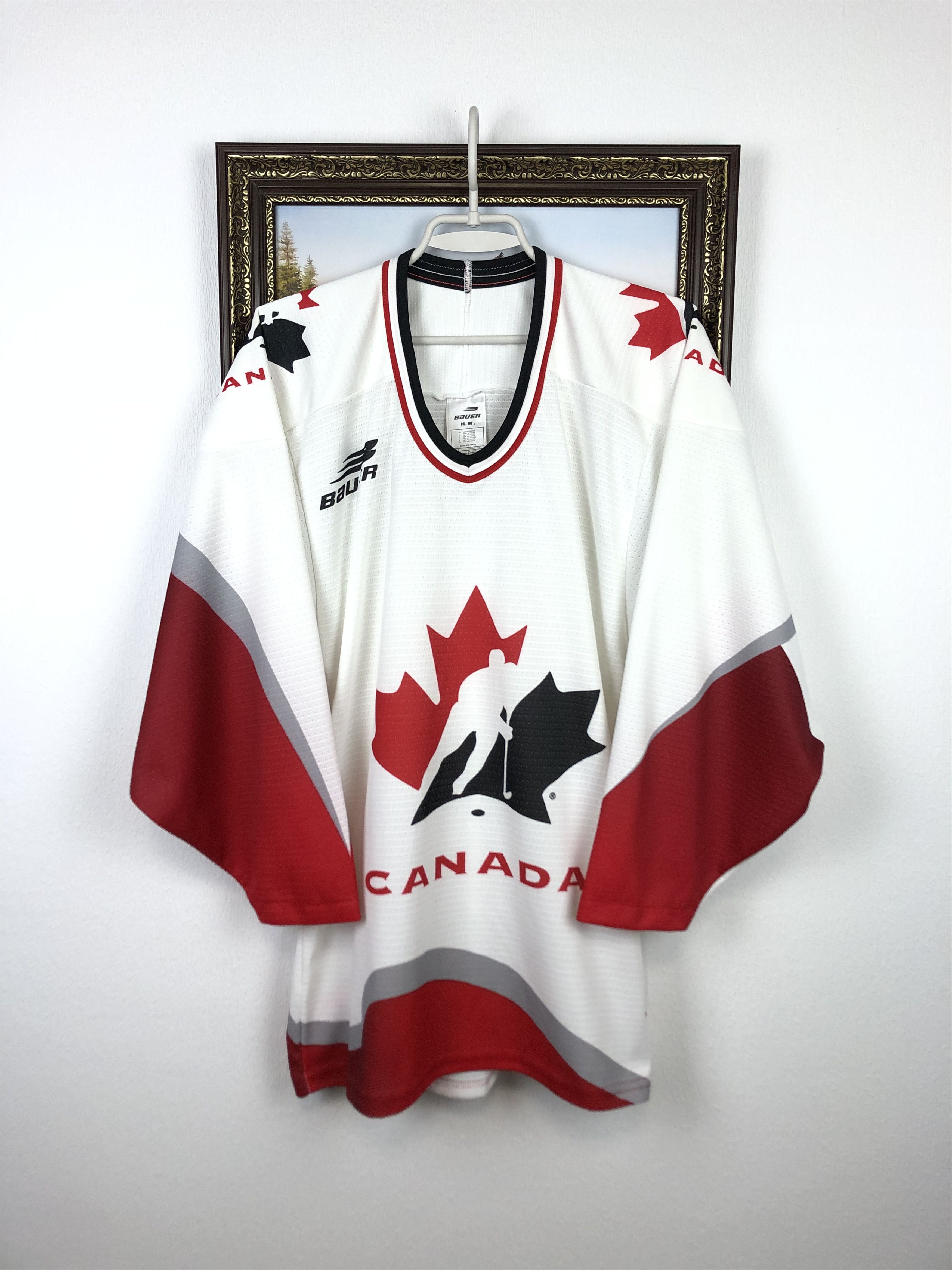 Vintage Bauer Canada Ice Hockey Jersey Shirt Tee Trickot