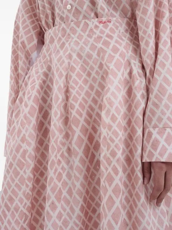 o1w1db11125 Abstract-Print Cotton Skirt in Pink