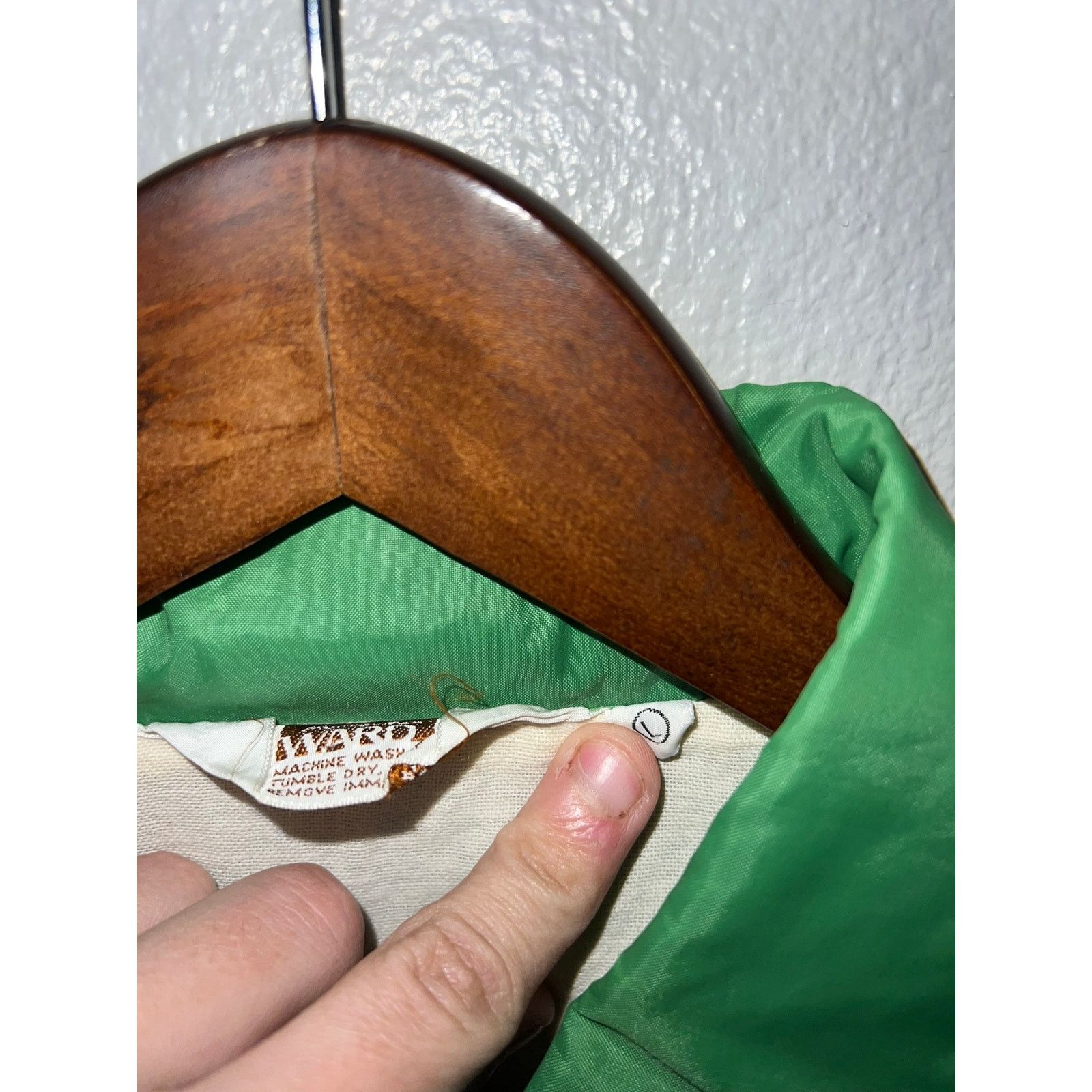 Vintage Vintage Montgomery Ward Jacket Green Blank Button Down Nylon Size US L / EU 52-54 / 3 - 7 Thumbnail
