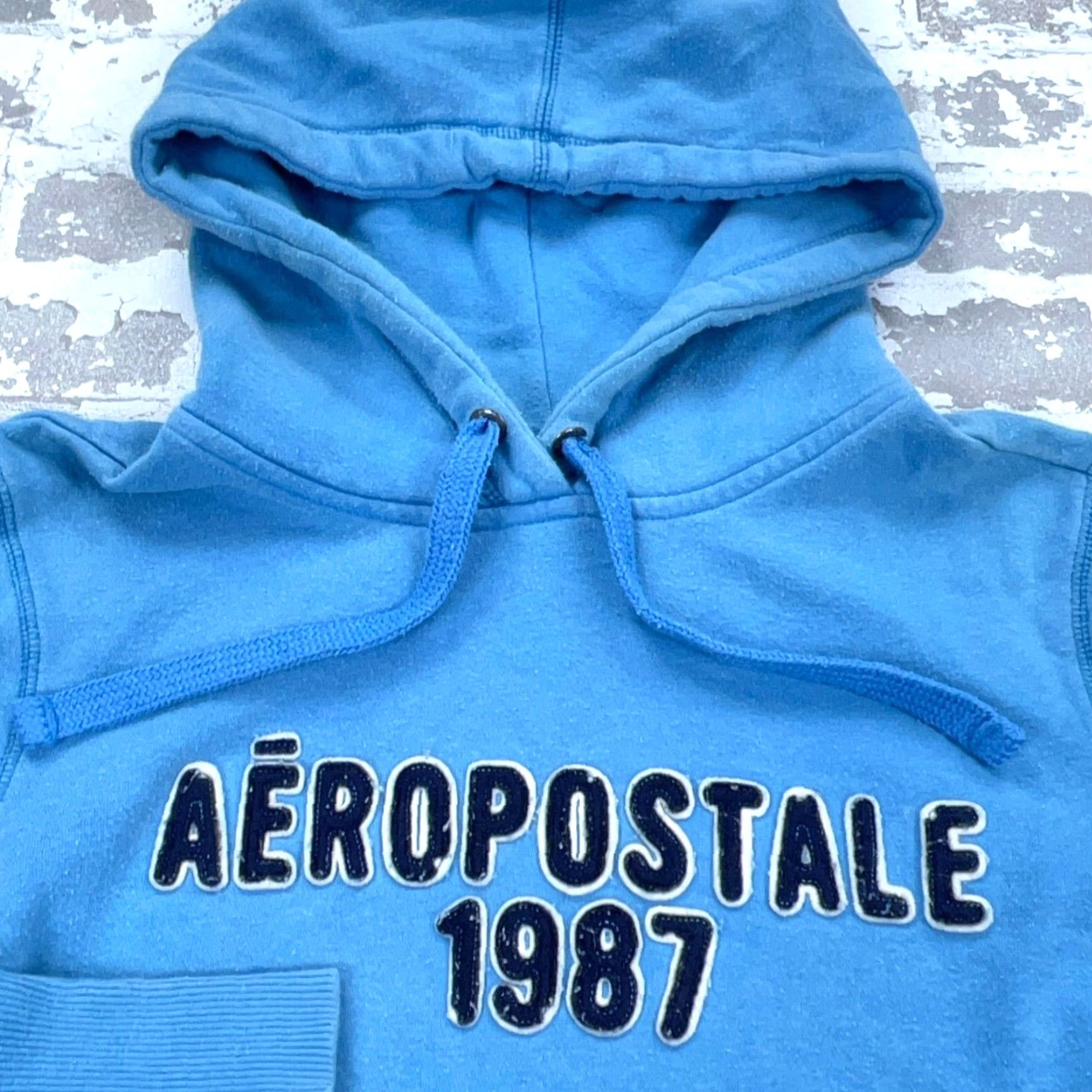 Vintage Aéropostale Hoodie Women Medium Blue Sweatshirt Casual All Seasons Zip Front Pullover 2000s Size M / US 6-8 / IT 42-44 - 2 Thumbnail