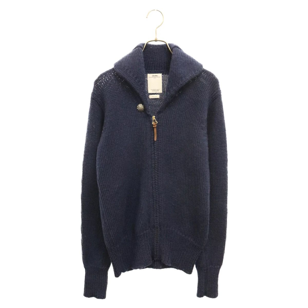 image of Visvim 13Aw Sturgis Sweater F.z Full Zip Shawl Collar in Navy, Men's (Size Medium)