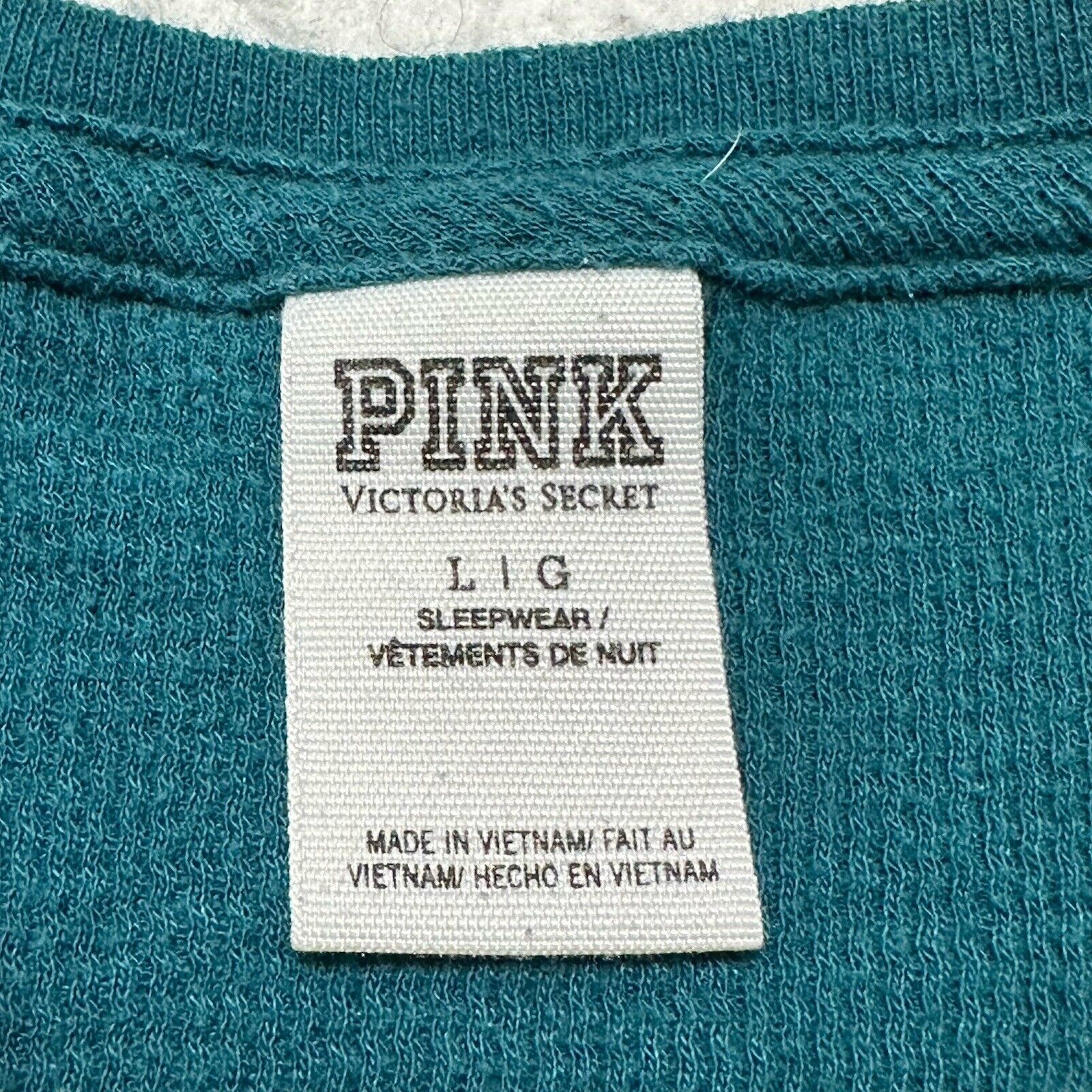 Victoria's Secret Victorias Secret Large V-Neck Teal Blue Sleepwear Shirt Size L / US 10 / IT 46 - 3 Thumbnail