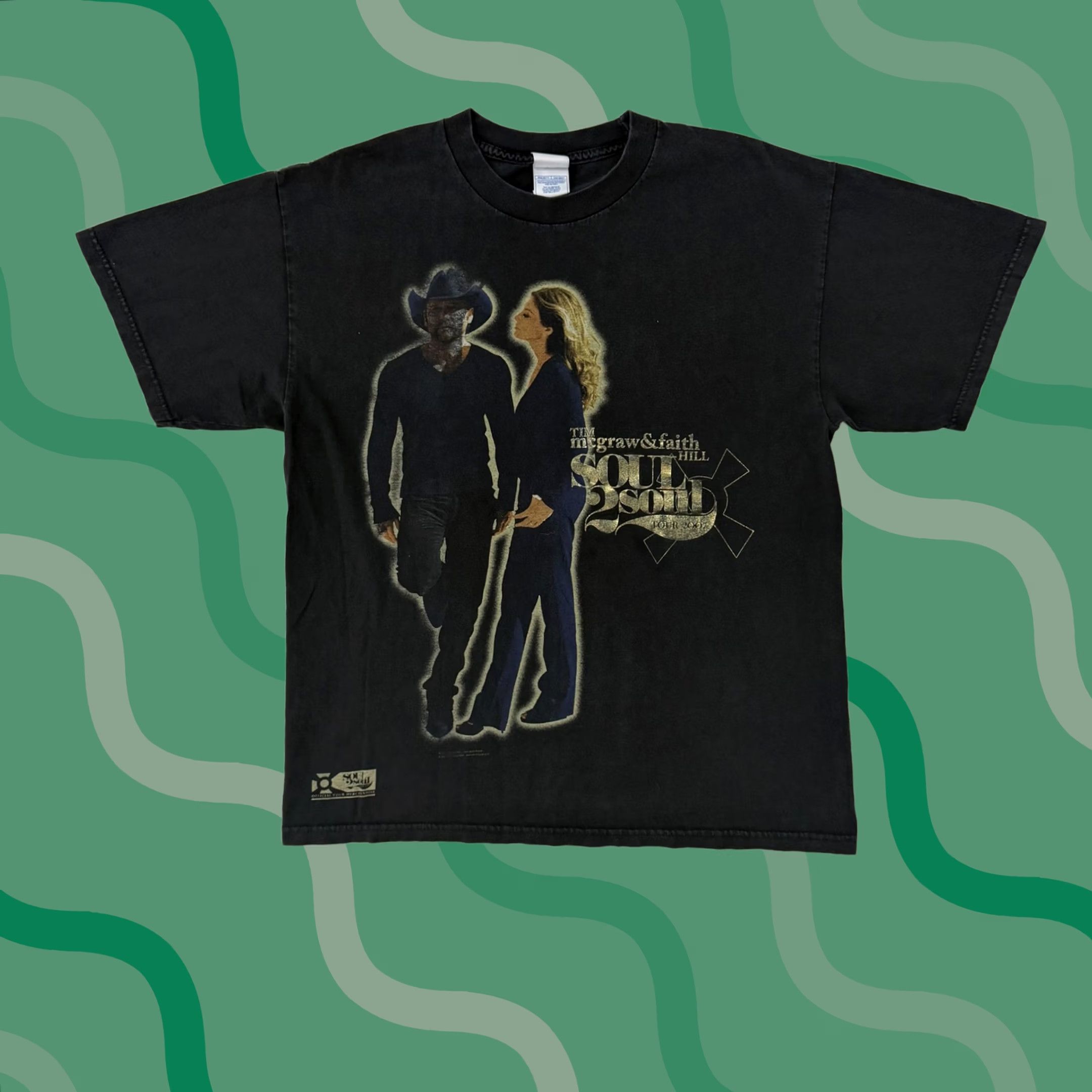 Vintage VINTAGE Tim McGraw Faith Hill Soul2Soul Tour Shirt Mens Large Black Double Sided Size US L / EU 52-54 / 3 - 1 Thumbnail