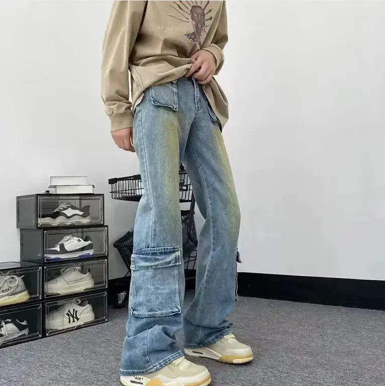 Japanese Brand denim trousers with wide legs Size US 32 / EU 48 - 6 Thumbnail