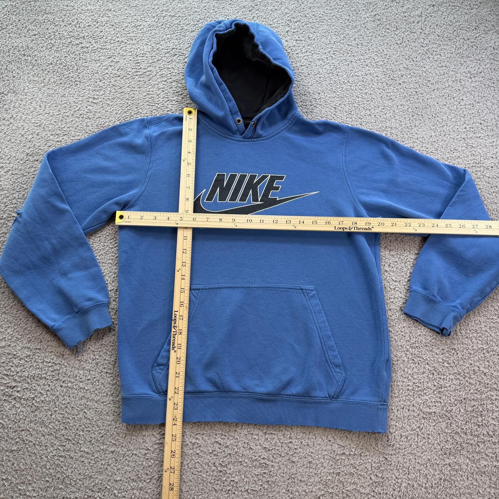 Nike Nike Swoosh Hoodie Blue Distressed Faded Pullover Thrashed S Size US S / EU 44-46 / 1 - 3 Thumbnail