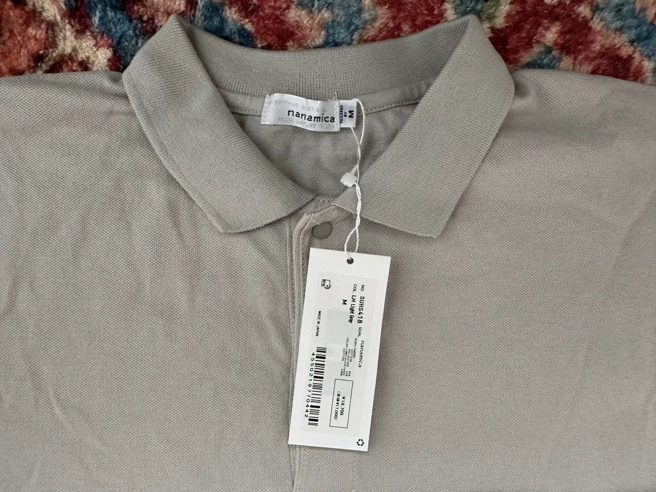 Nanamica NANAMICA S/S POLO SHIRT, LIGHT GREY Size US M / EU 48-50 / 2 - 6 Thumbnail