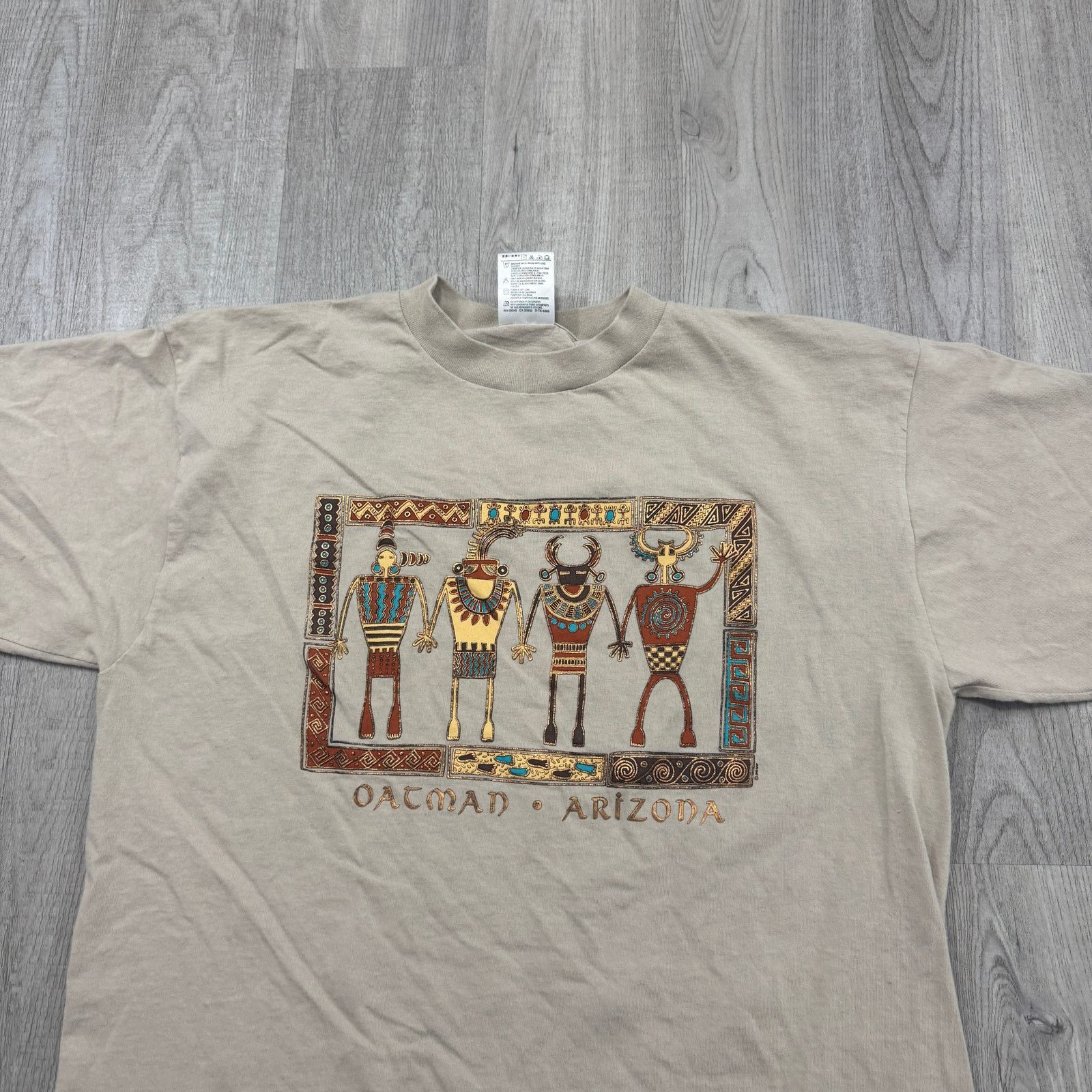 Vintage Vintage Oatman Arizona Tribal Shirt Men's XL Tan 90s Size US XL / EU 56 / 4 - 2 Thumbnail