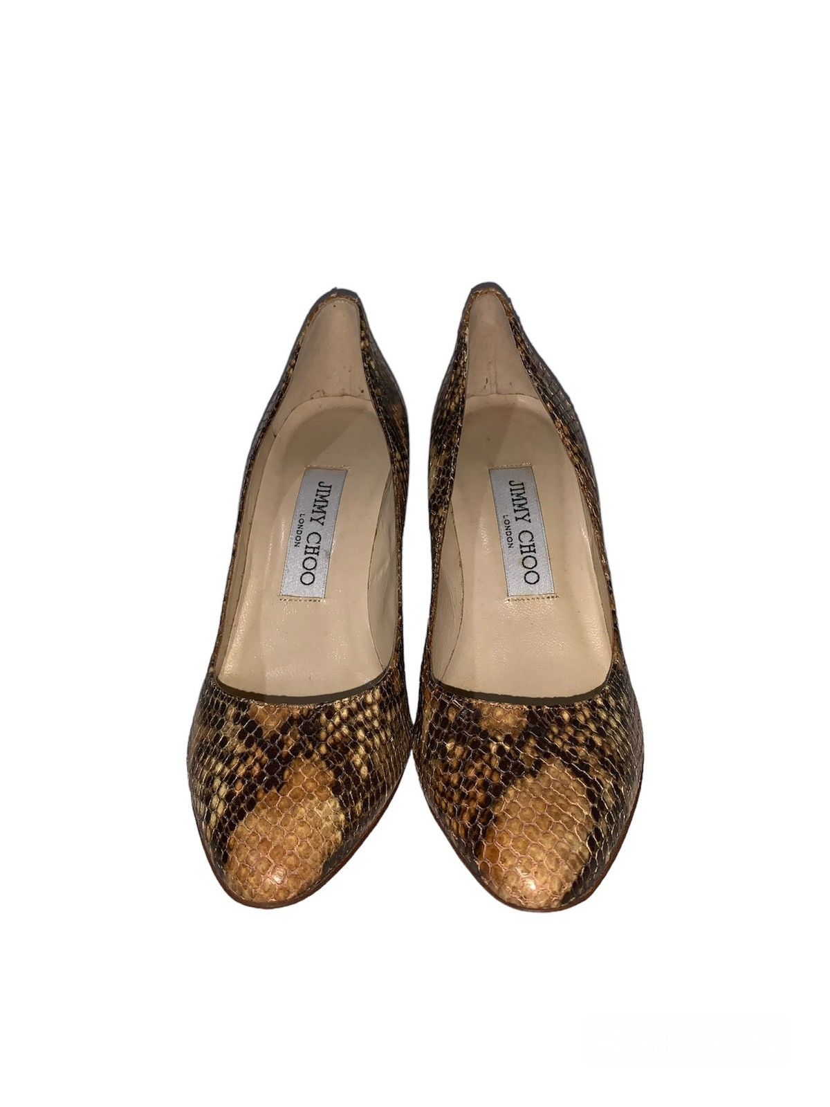 image of Jimmy Choo Heel Shoes Pumps in Snakeskin, Women's (Size 6)