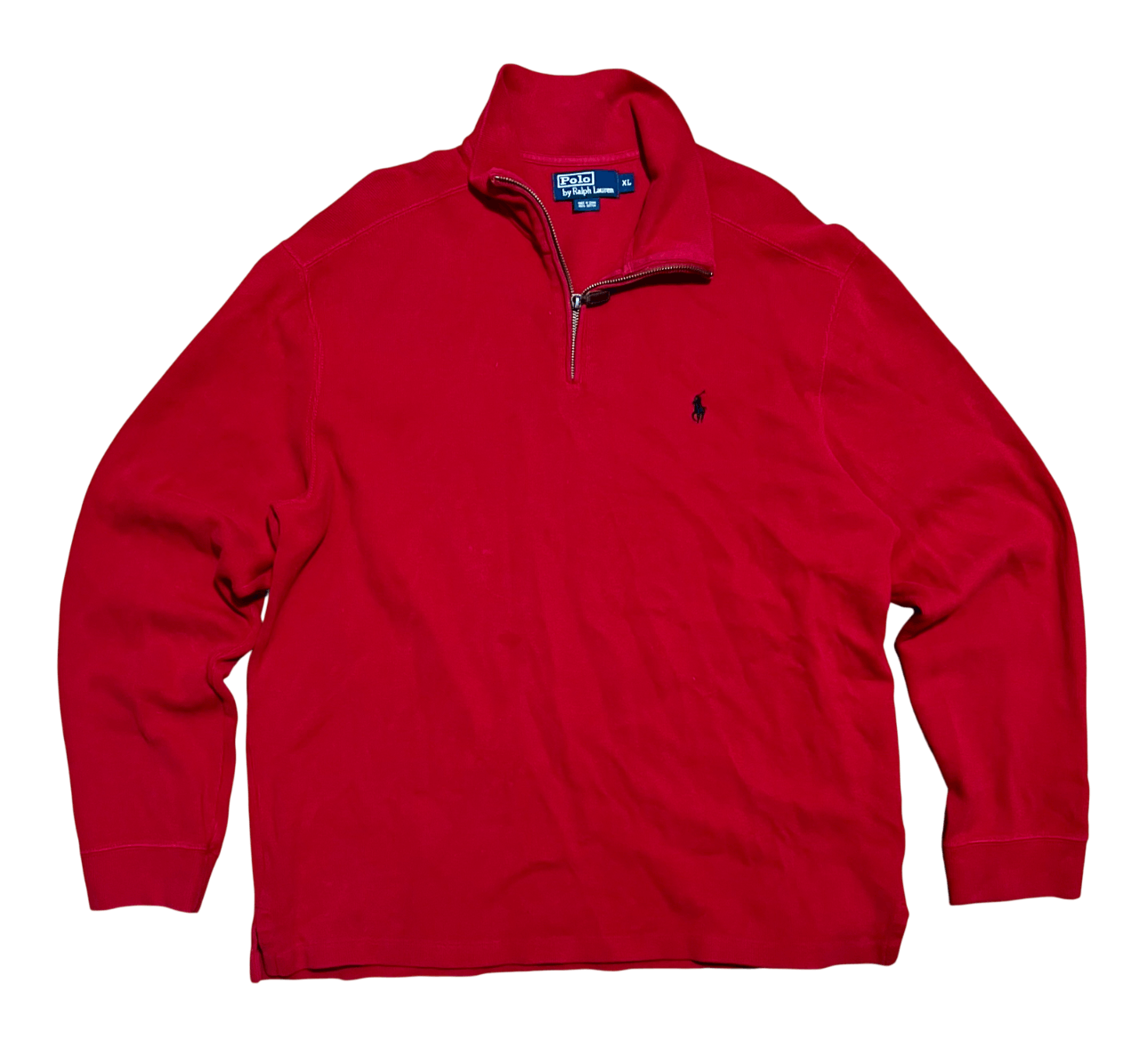 Polo Ralph Lauren Polo by Ralph Lauren Red Quarter Zip Logo Sweater Size US XL / EU 56 / 4 - 1 Thumbnail