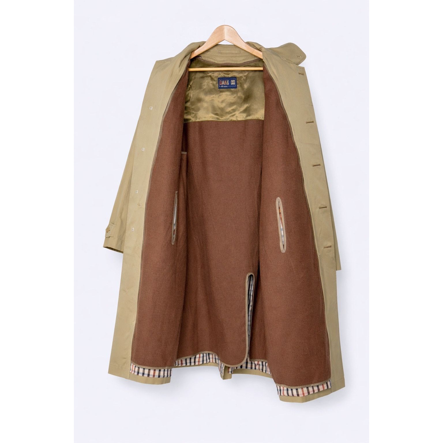 DAKS Daks Classic Khaki Brown Mac Coat, Men's Size US 44, EU 54 Size US XL / EU 56 / 4 - 5 Thumbnail