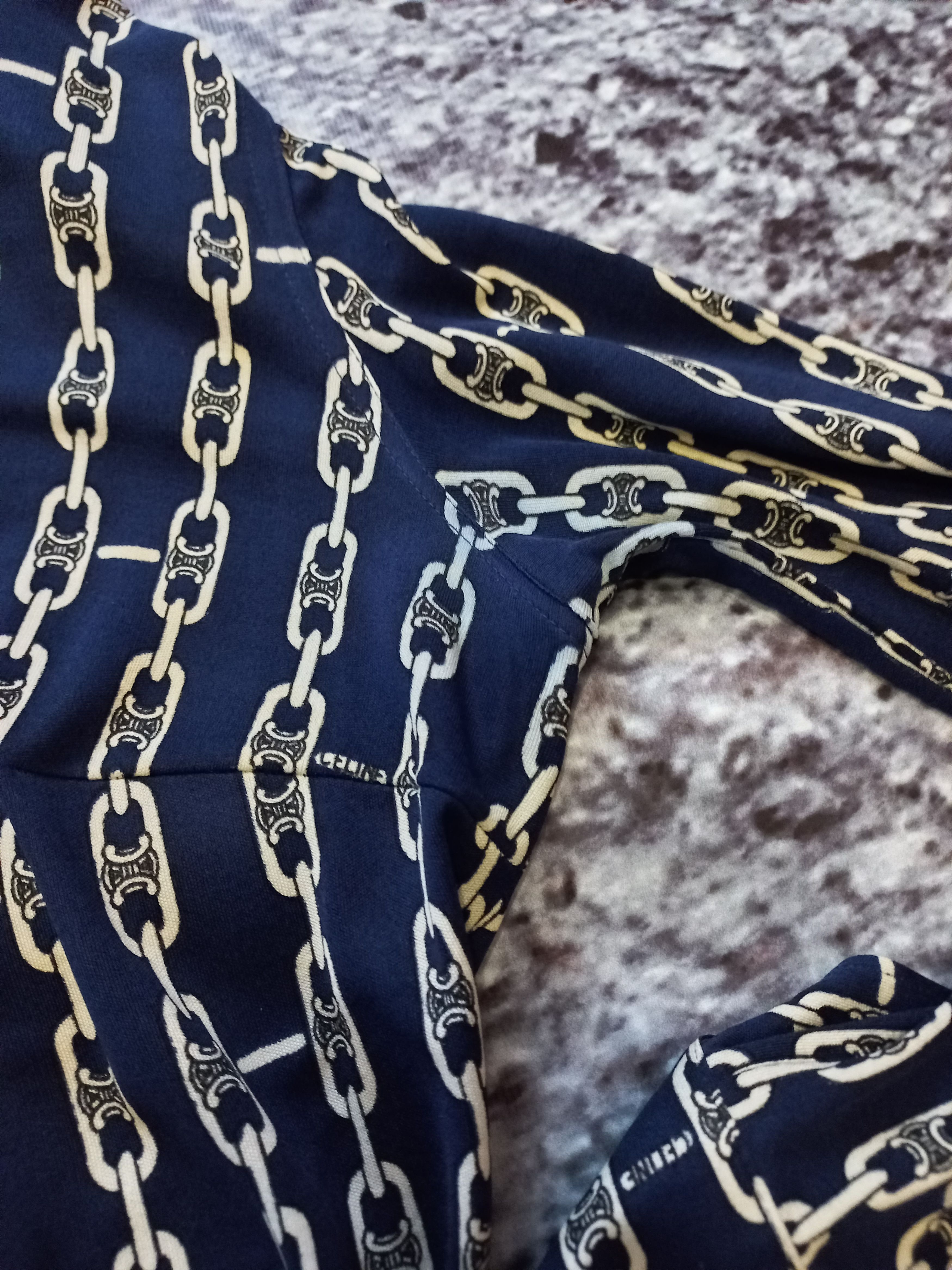 Celine × Vintage Shirt Celine Blue Womens, Pure Shilk 100 Size L / US 10 / IT 46 - 9 Thumbnail