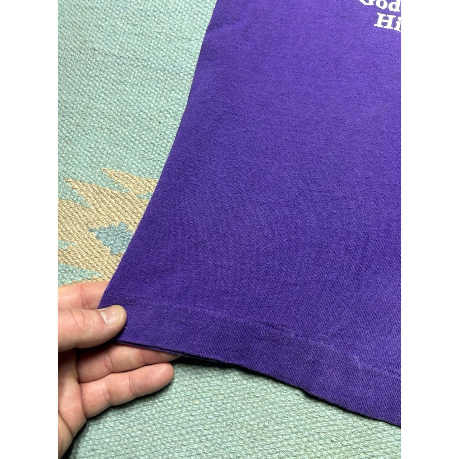 Vintage VINTAGE 90s graphic t shirt god is like religious Jesus tee single stitch Large T-Shirt Mens Purple 90s Boys? Size US L / EU 52-54 / 3 - 4 Thumbnail