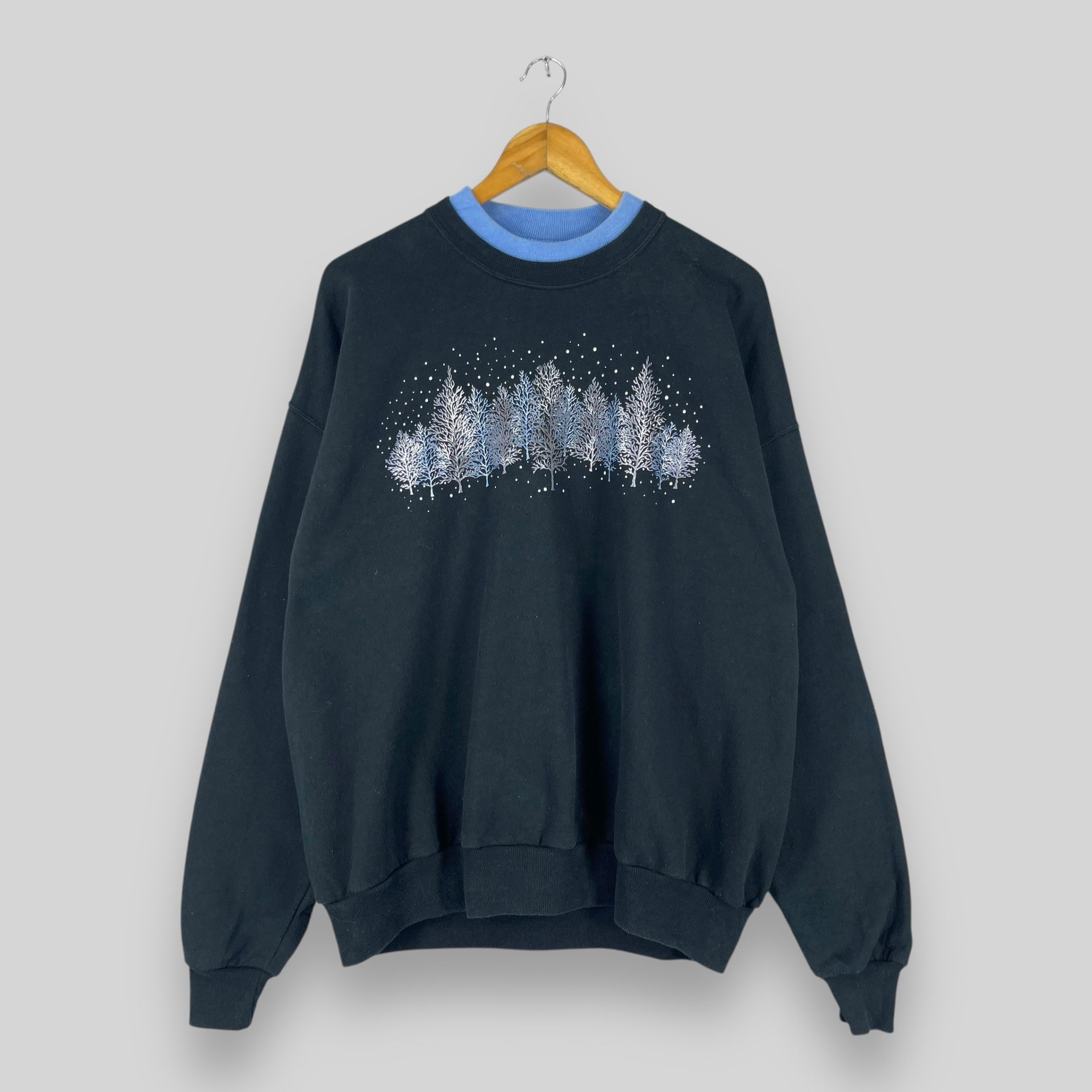 Vintage Vintage Icy Forest Nature Motive Printed Sweatshirt Size US XL / EU 56 / 4 - 1 Thumbnail