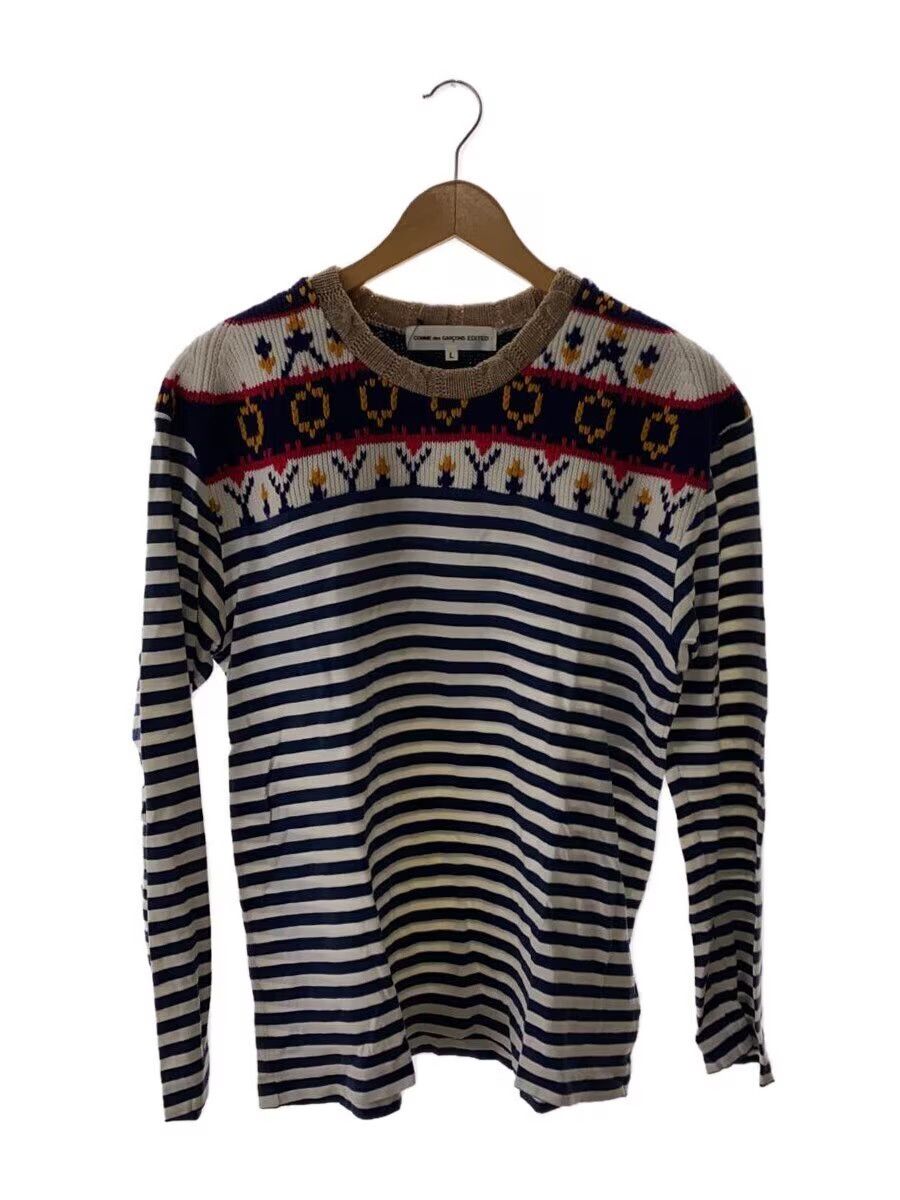 Comme des Garcons Hybrid Knit Striped Long Sleeve Tee Size US L / EU 52-54 / 3 - 1 Thumbnail