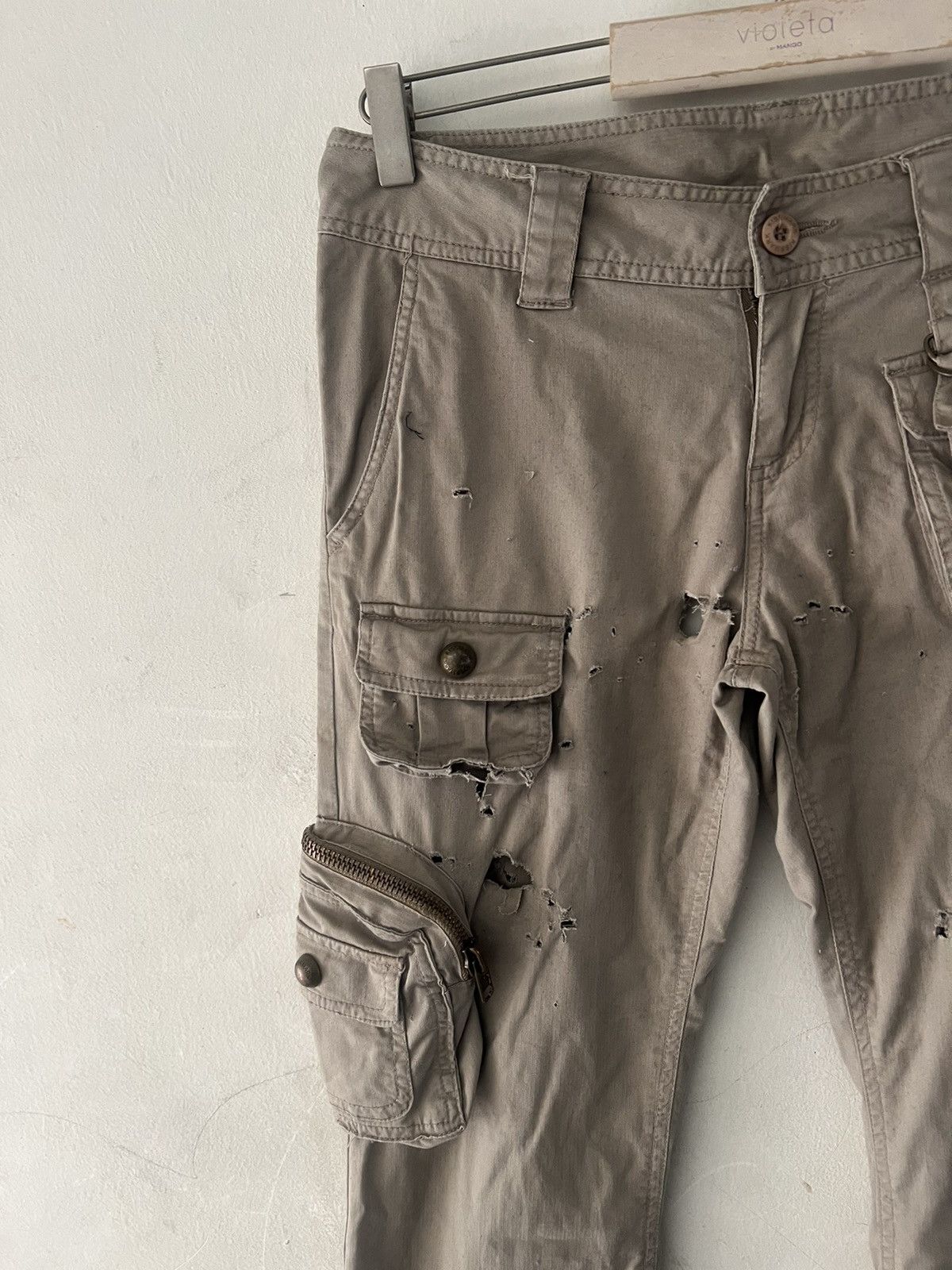 Hysteric Glamour THRASHED🔥KISSMARK DRAWSTRING CARGO 3D PANT Size US 29 - 3 Thumbnail
