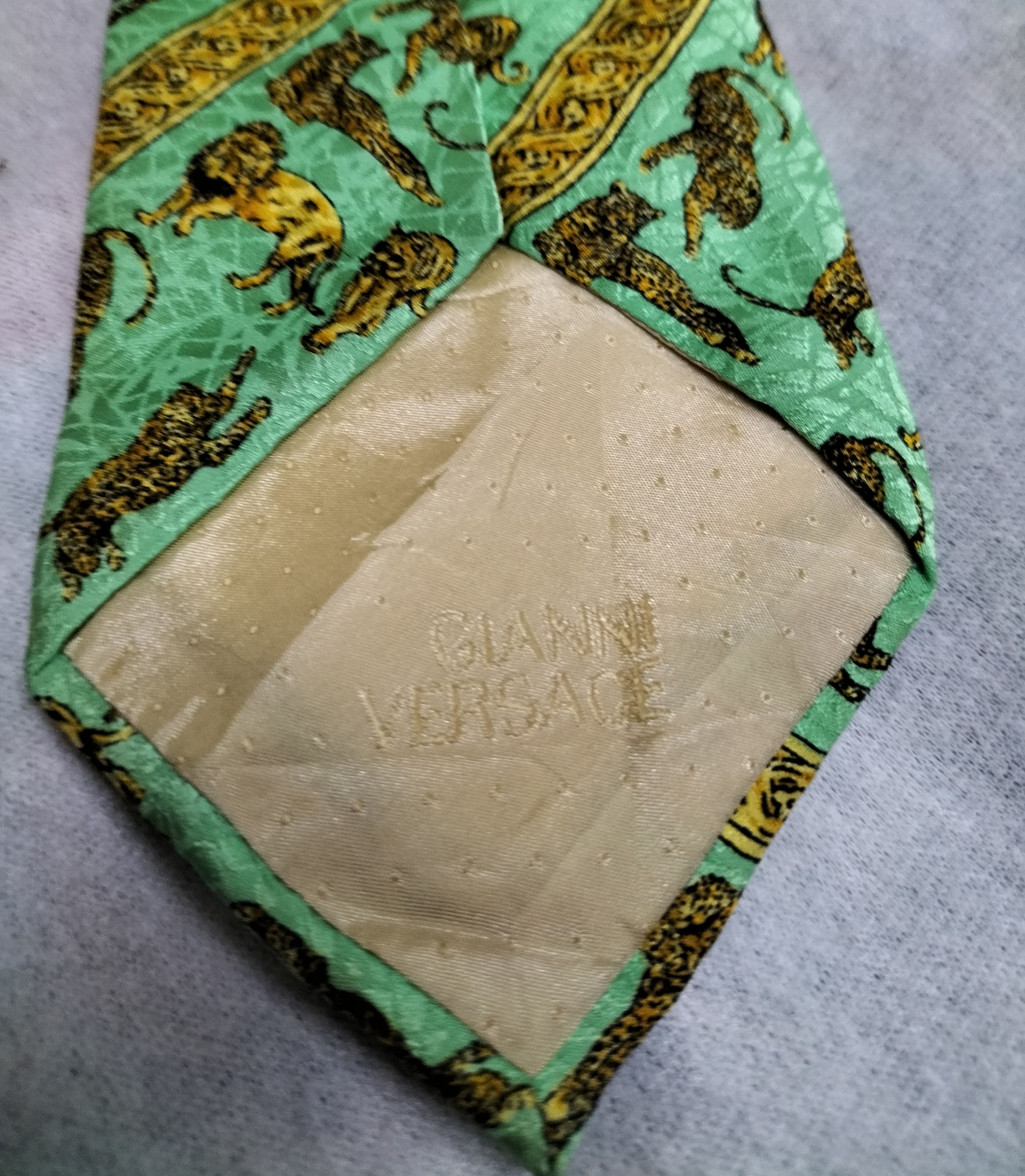 Versace Vintage Versace necktie lion, leopard print Size ONE SIZE - 4 Thumbnail