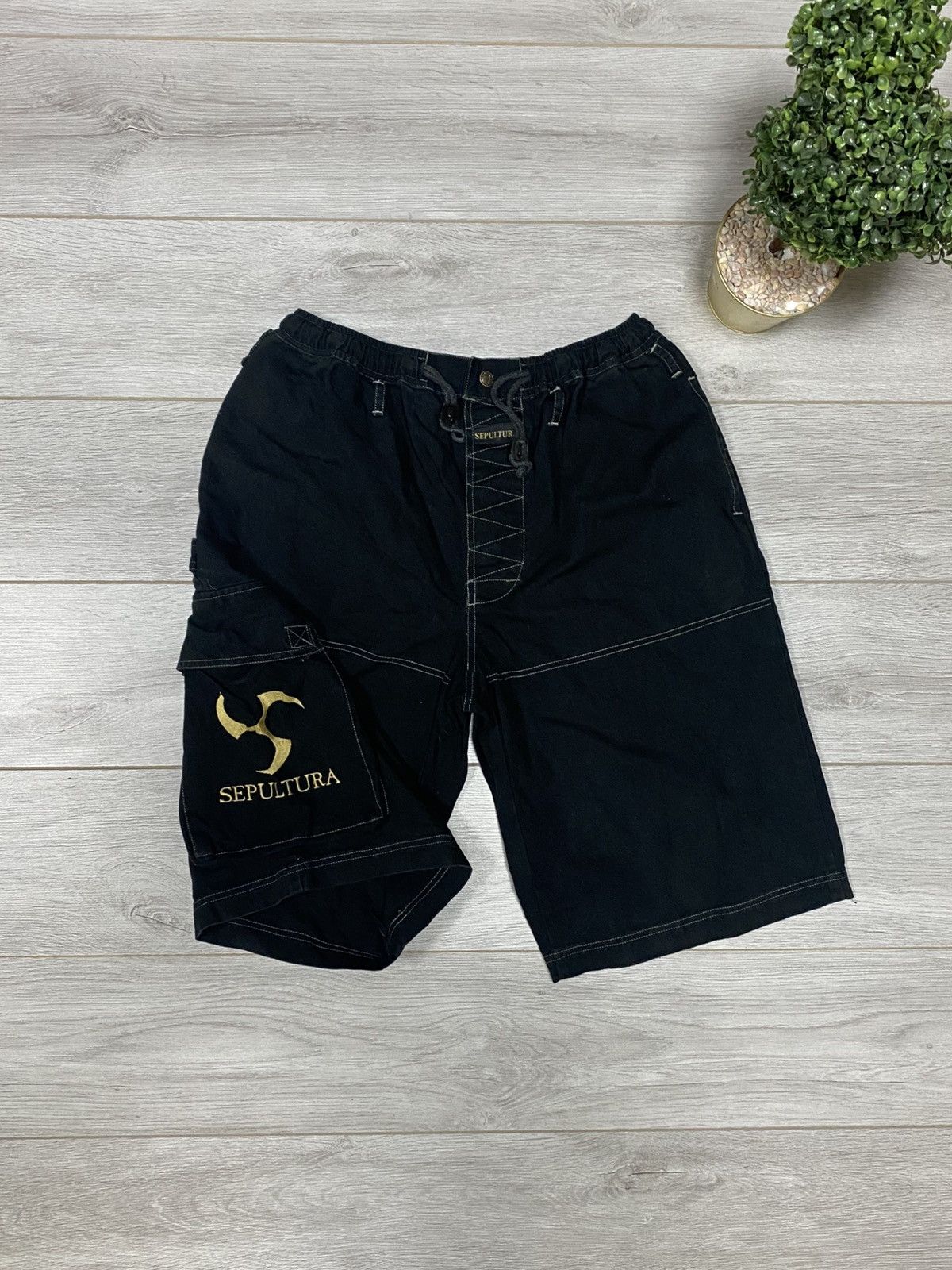 Vintage Sepultura BBC Blue grape company cargo shorts RARE Size US 36 / EU 52 - 1 Thumbnail