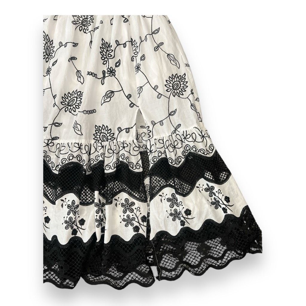 Other Ciebon Serbita Floral Embroidered Black White Puff Sleeve Dr Size XL / US 12-14 / IT 48-50 - 3 Thumbnail