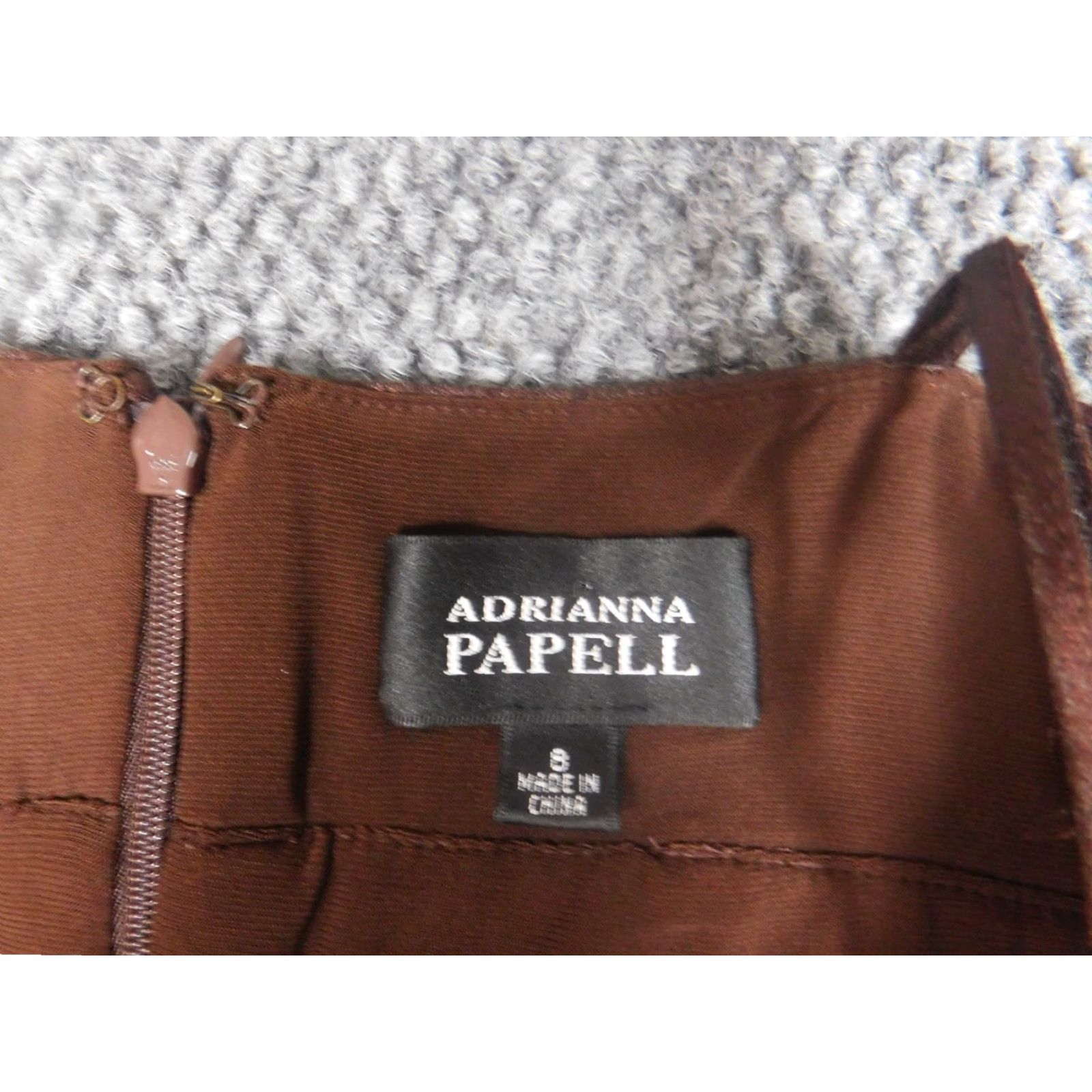 Adrianna Papell Adrianna Papell Womens Dress 8 Brown Pencil Dress Sleeveless Mock Neck Beaded Embellishments Midi Lined - Summer - Regular Women Size M / US 6-8 / IT 42-44 - 5 Thumbnail