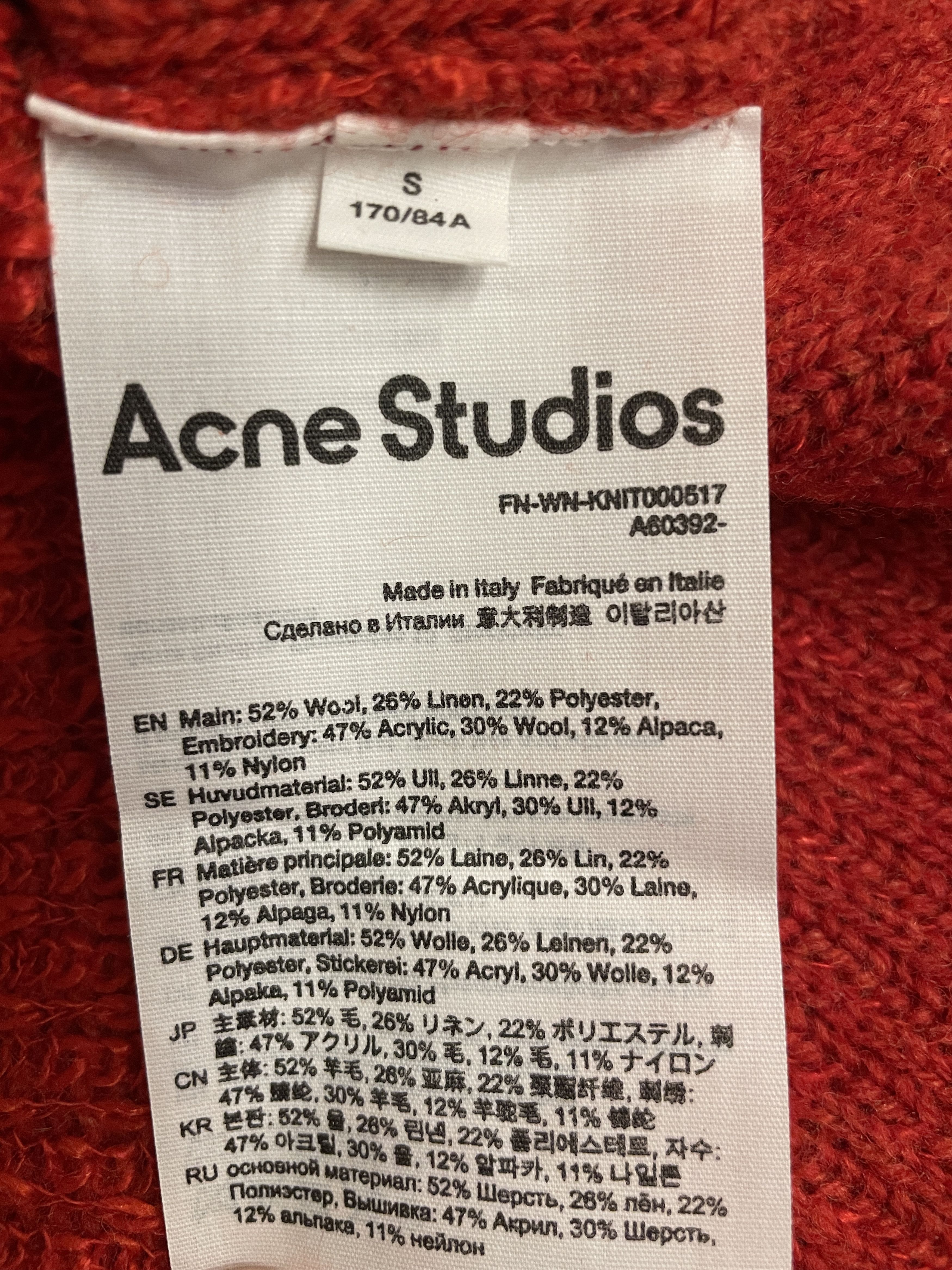 Acne Studios $740 Acne Studios Distressed Crop Knit Sweater Size S / US 4 / IT 40 - 6 Thumbnail