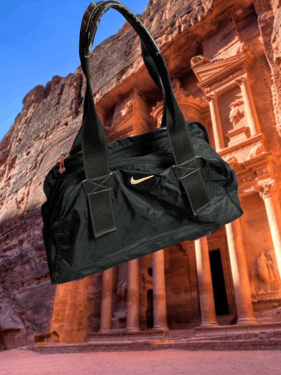 Nike bag with handles black Nike big logo Vintage streetwear Size ONE SIZE - 1 Thumbnail