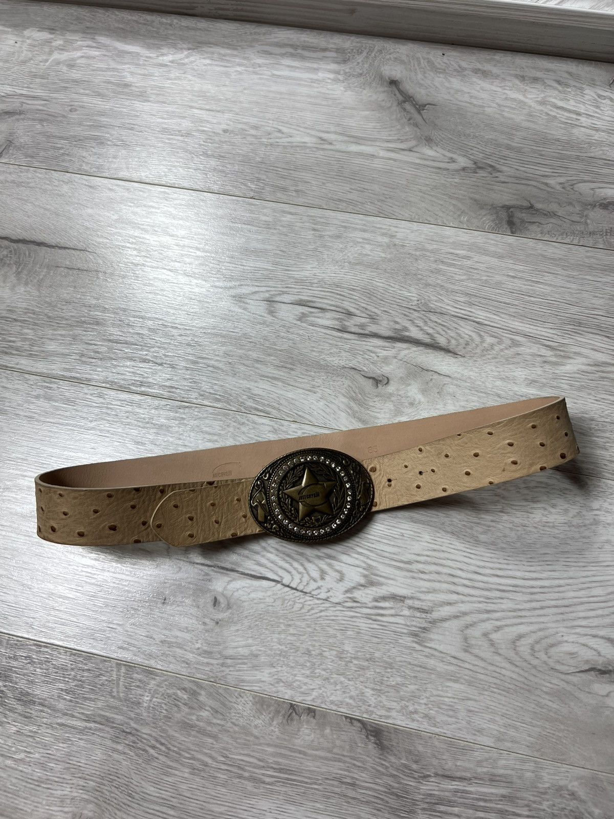Just Cavalli × Vintage Y2K Just Cavalli Leather Belt With Large Star Buckle Size ONE SIZE - 1 Thumbnail