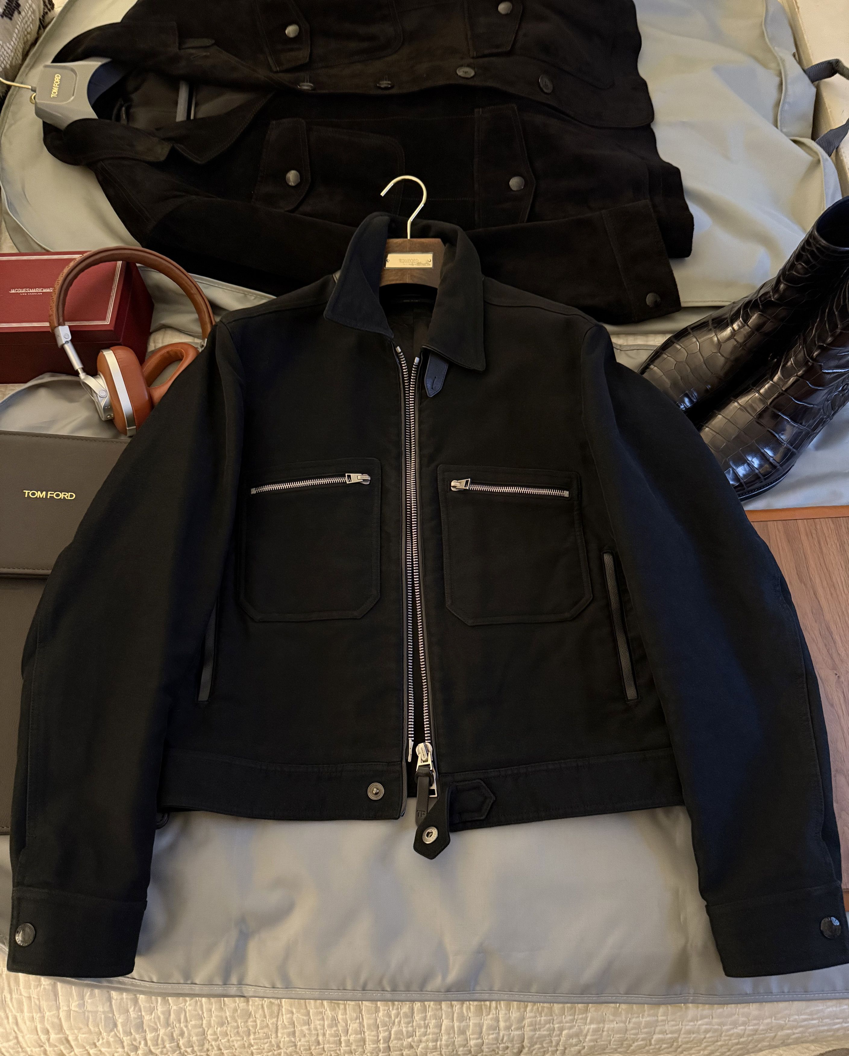 Tom Ford Coveted Ultra-Rare $4,100 w/tax Moleskin Leather Accents Size US M / EU 48-50 / 2 - 15 Thumbnail