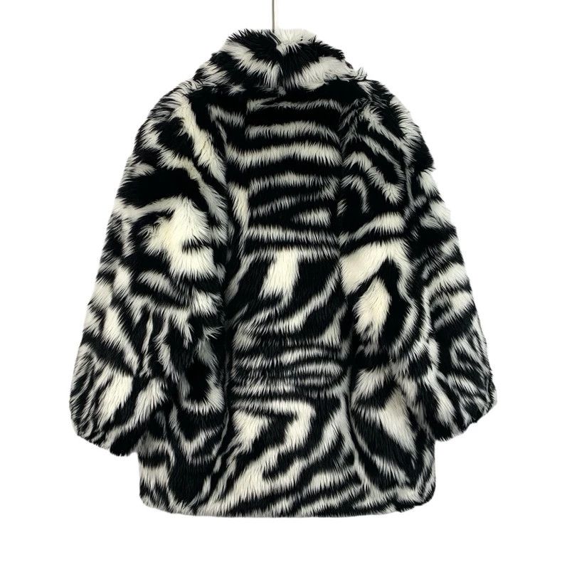 Gucci Gucci Size 36 23 color-blocked zebra-print mink fleece coat Size US XS / EU 42 / 0 - 2 Thumbnail