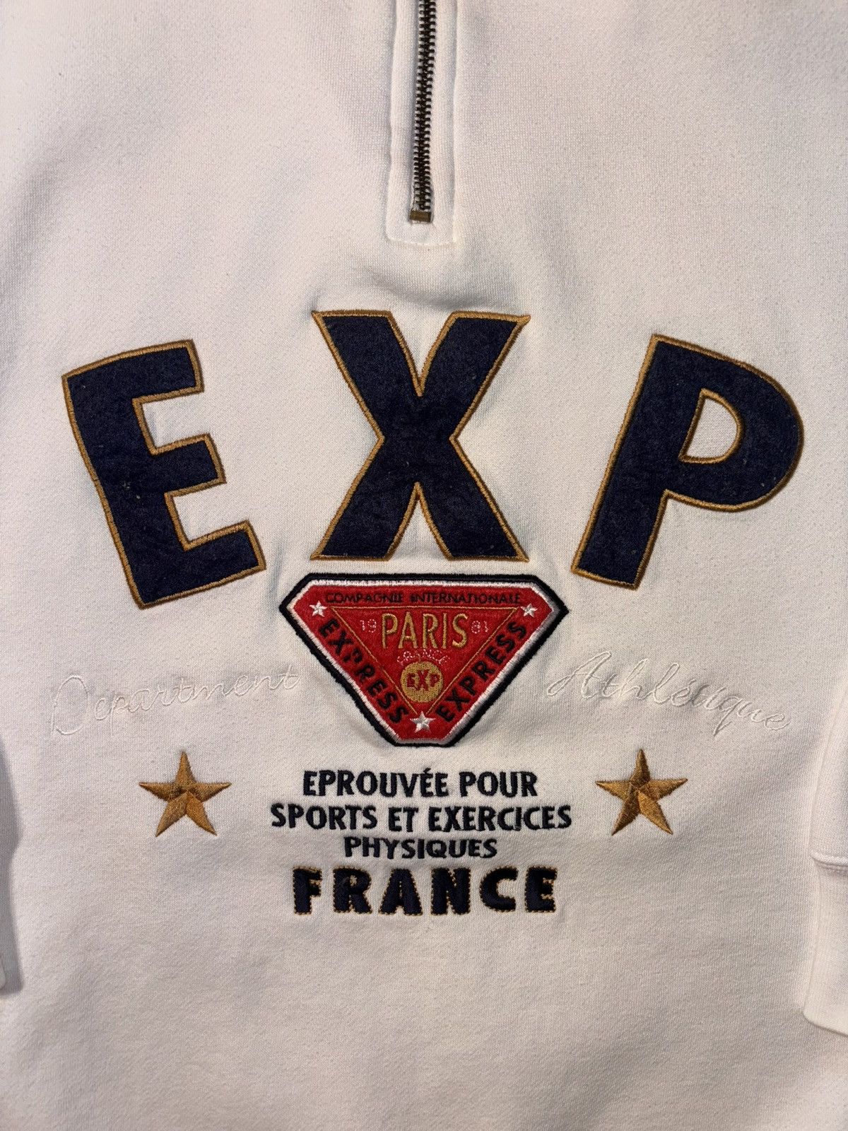 Express Express Athletique Paris Embroidered 90s Quater Zip Pullover Size US S / EU 44-46 / 1 - 2 Thumbnail
