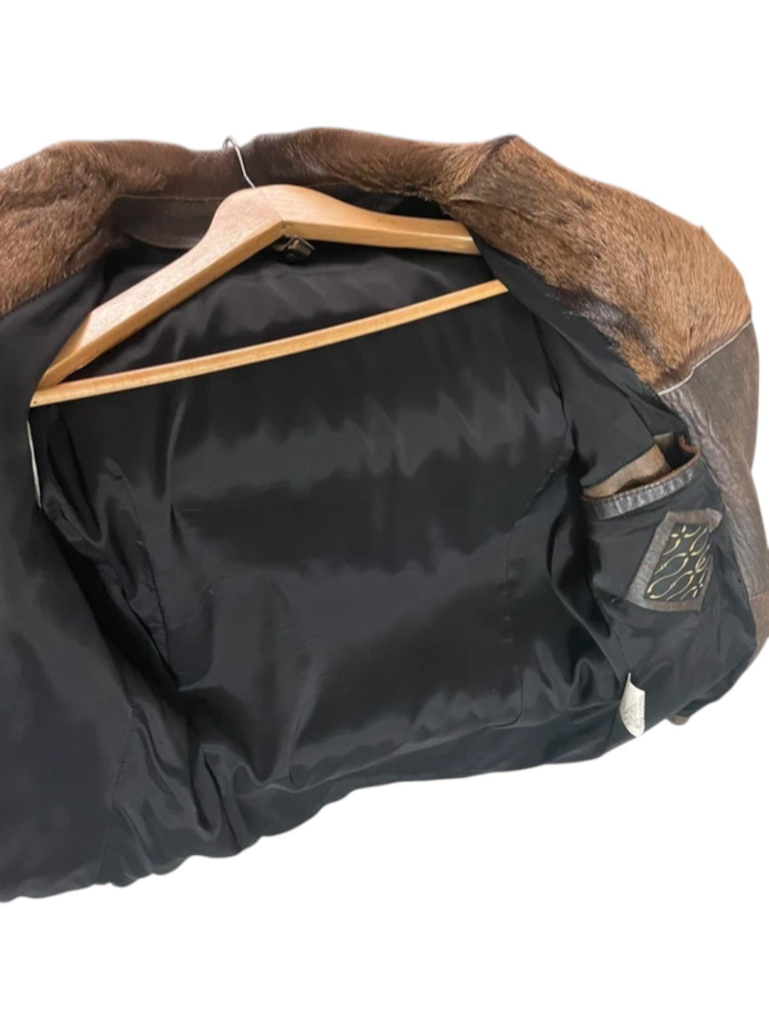 Just Cavalli Just Cavalli Distressed Leather Coat with Fur Collar Size US M / EU 48-50 / 2 - 5 Thumbnail