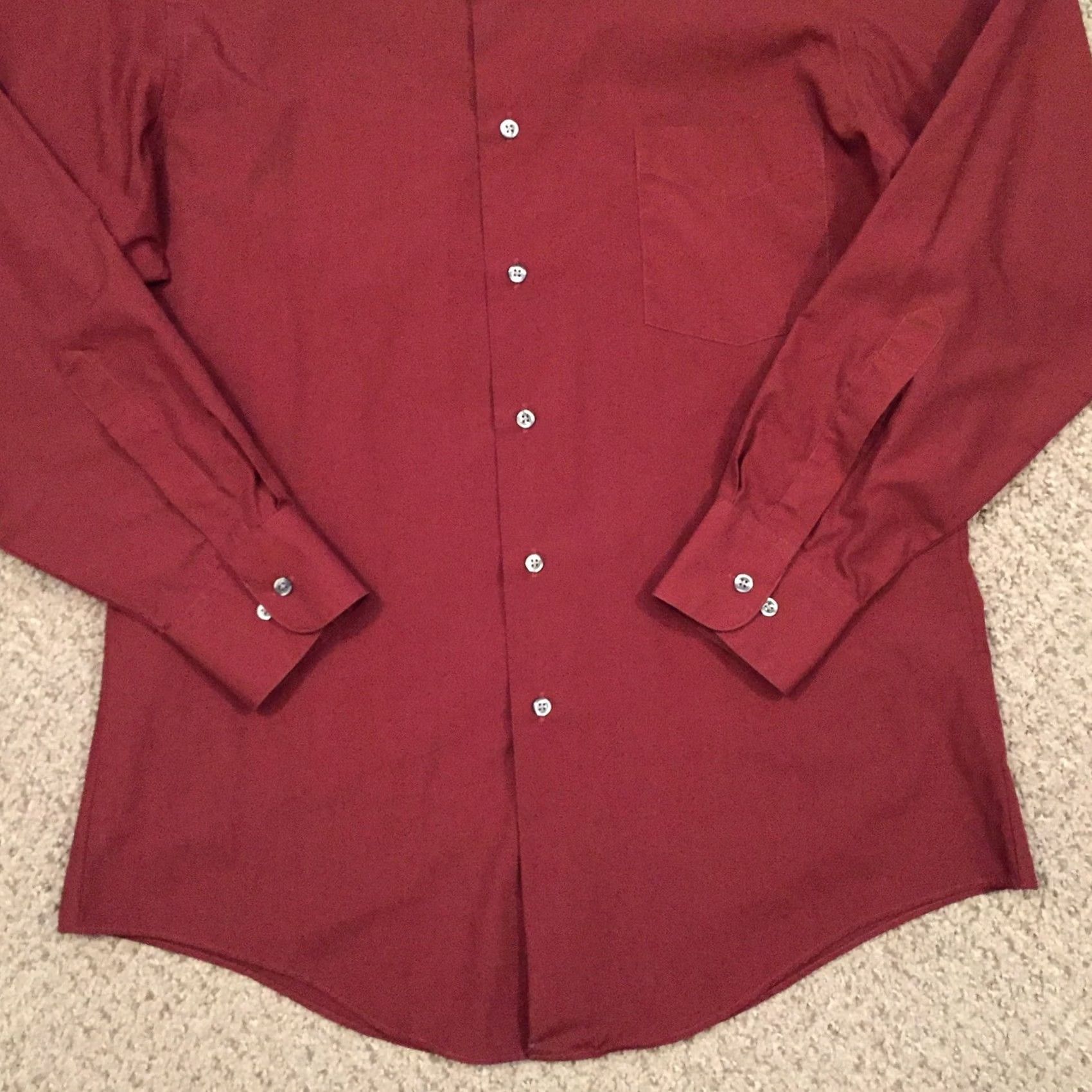 Van Heusen Van Heusen Shirt Mens Large Dark Orange Long Sleeve Button-Up Fitted Poplin Size US L / EU 52-54 / 3 - 4 Thumbnail