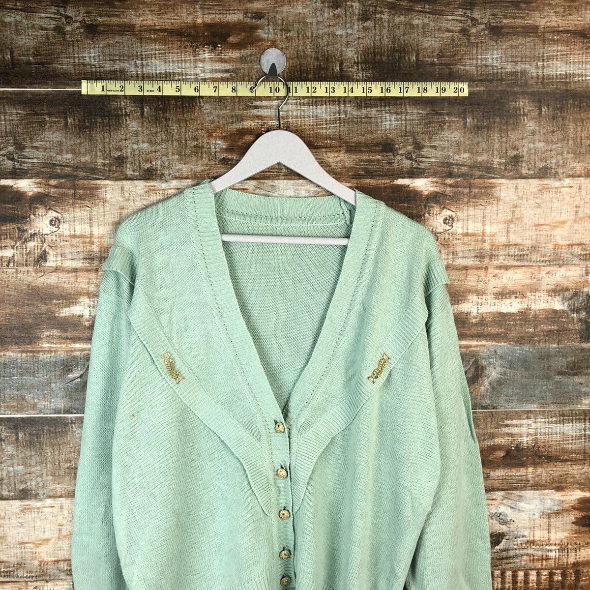 Japanese Brand Japanese Brand Green Cardigan Knitwear #A1360 Size XL / US 12-14 / IT 48-50 - 2 Thumbnail