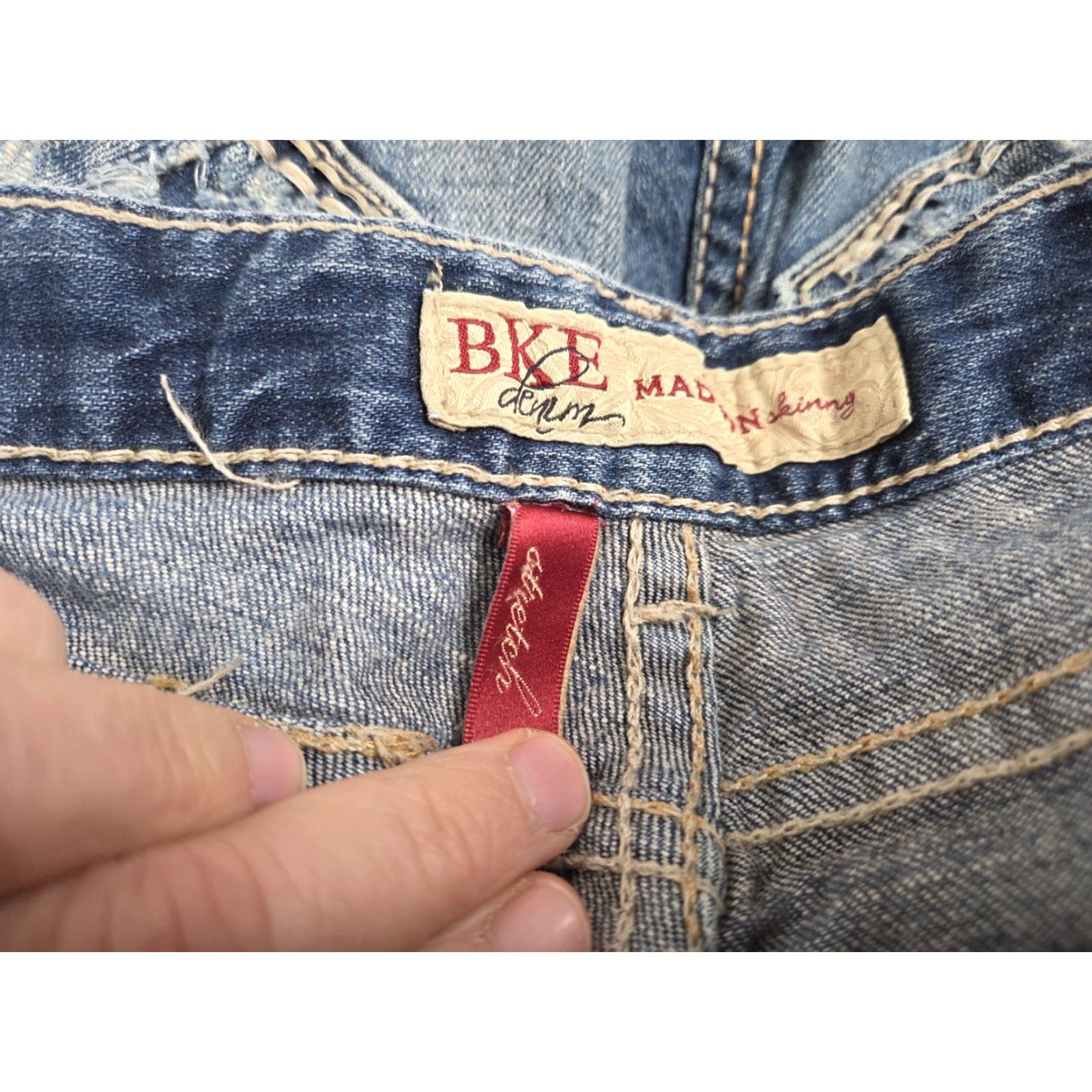 BKE BKE Jeans Women 29x31.5 Madison Skinny Boot Distressed Stretch Denim Low Rise Size 29" - 3 Thumbnail