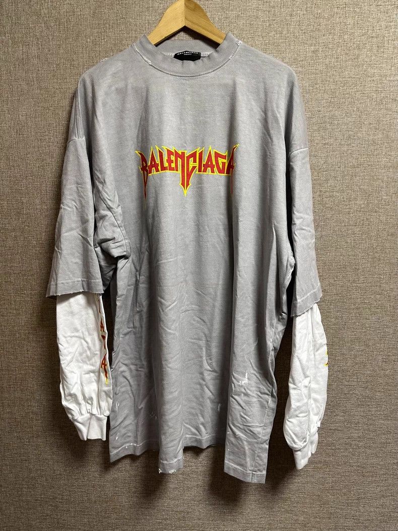 Balenciaga Balenciaga Band Lightning Logo Fake Two-Piece Long Sleeve Size US M / EU 48-50 / 2 - 1 Thumbnail